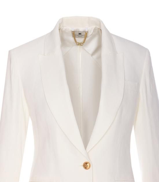Elisabetta Franchi ELISABETTA FRANCHI Women Jackets GI15752E2 360 White Size M / US 6-8 / IT 42-44 - 4 Thumbnail