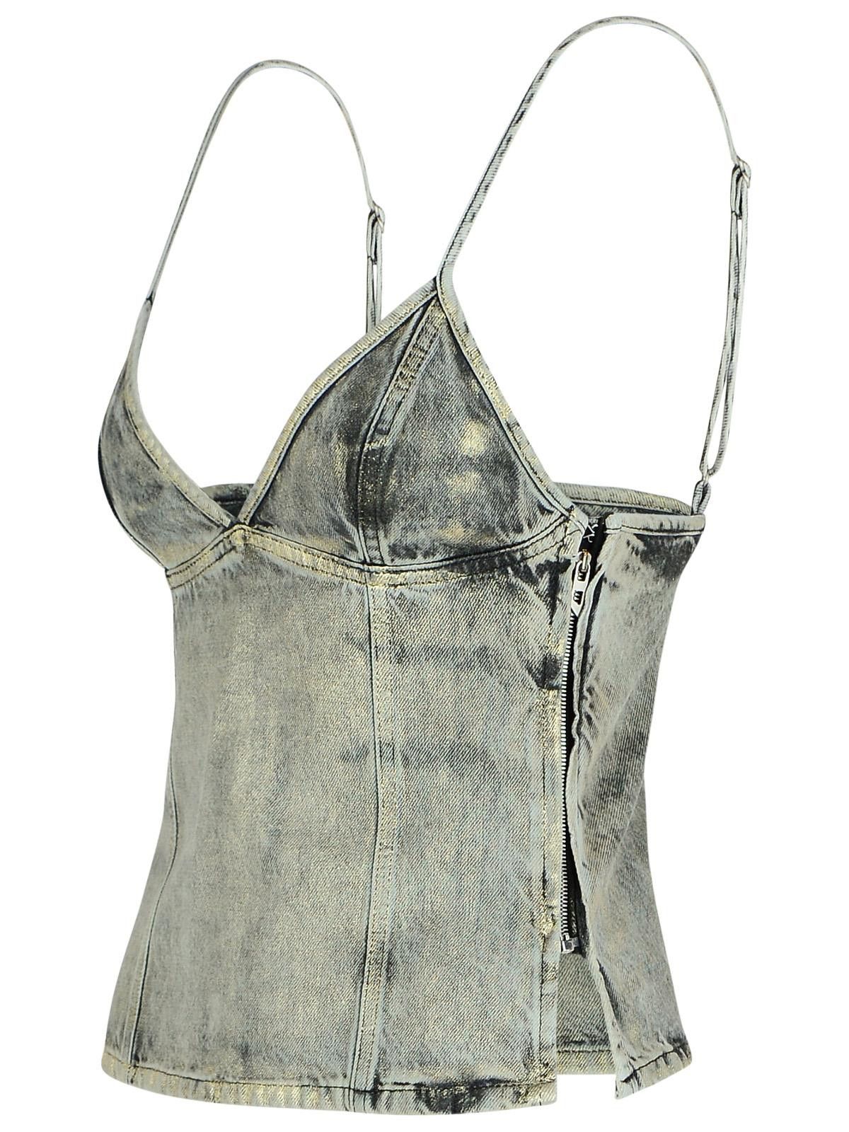 Diesel DIESEL 'Fulsy' Silver Denim Tank Top Size S / US 4 / IT 40 - 2 Thumbnail