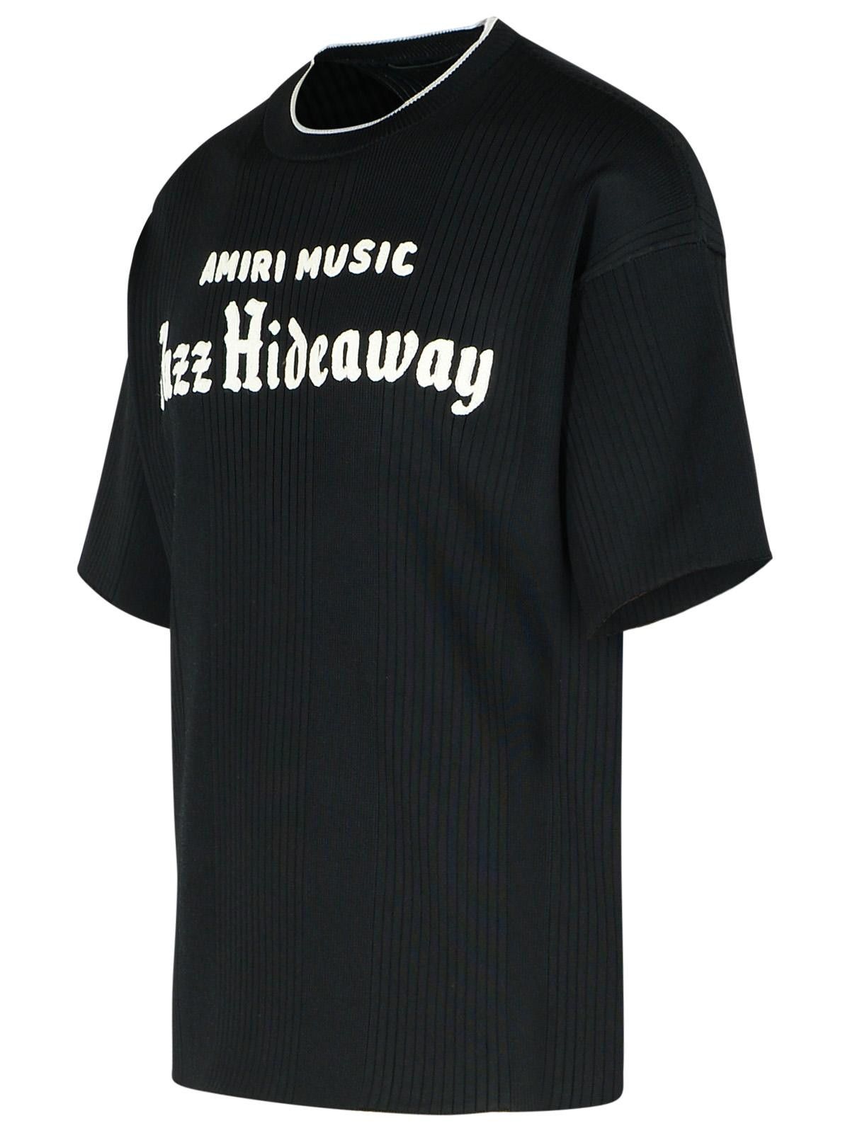 Amiri AMIRI 'Jazz' Black Viscose Blend T-Shirt Size US XL / EU 56 / 4 - 2 Thumbnail