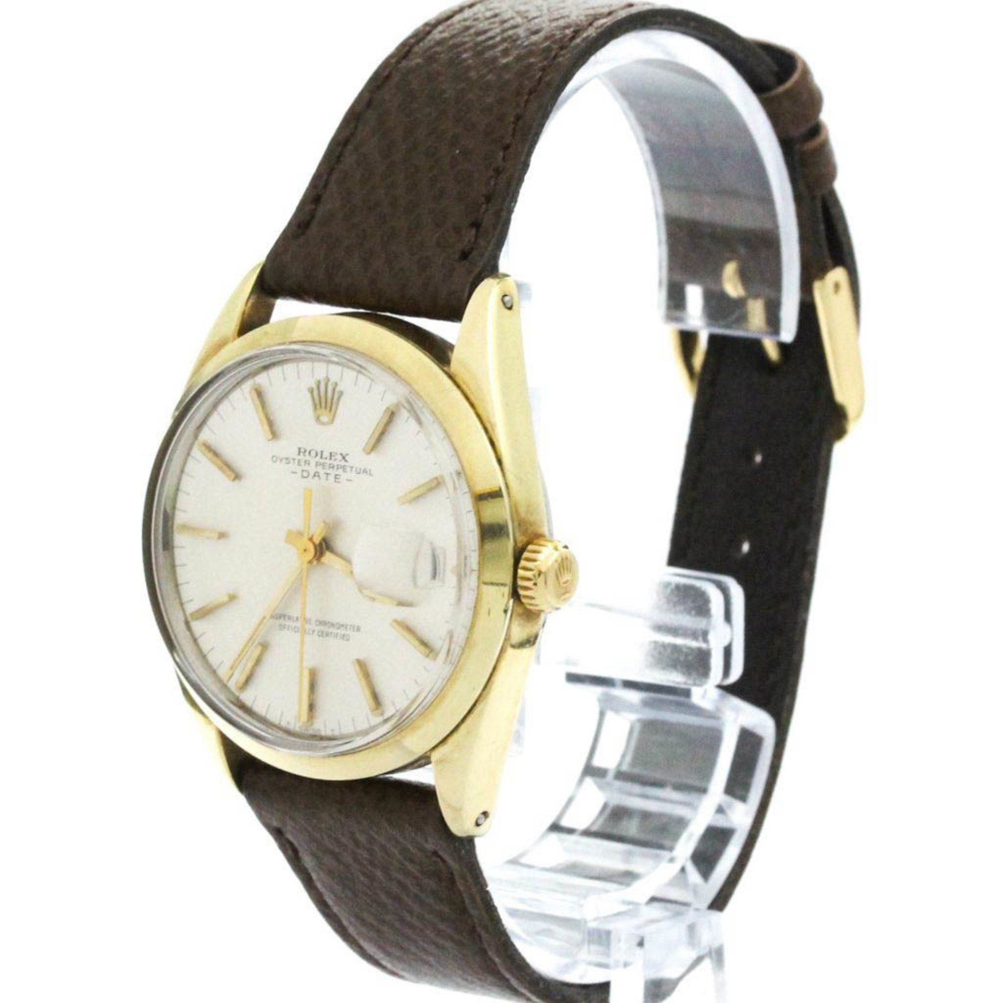 Vintage ROLEX Oyster Perpetual Date 1550 Gold Plated Automatic Watch BF580041