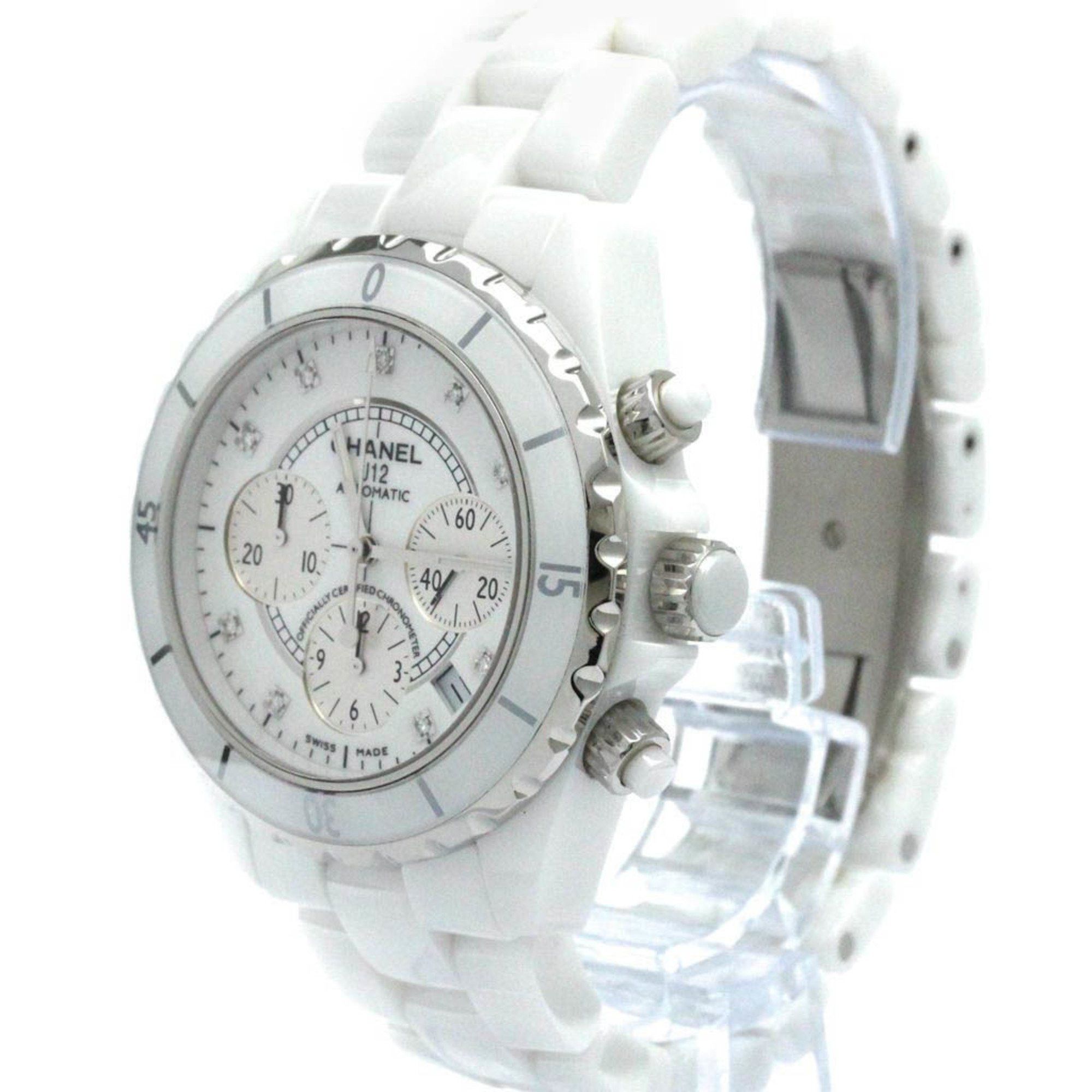 Chanel Polished CHANEL J12 Chronograph Diamond Ceramic Automatic Watch H2009 BF581268 Size ONE SIZE - 2 Thumbnail