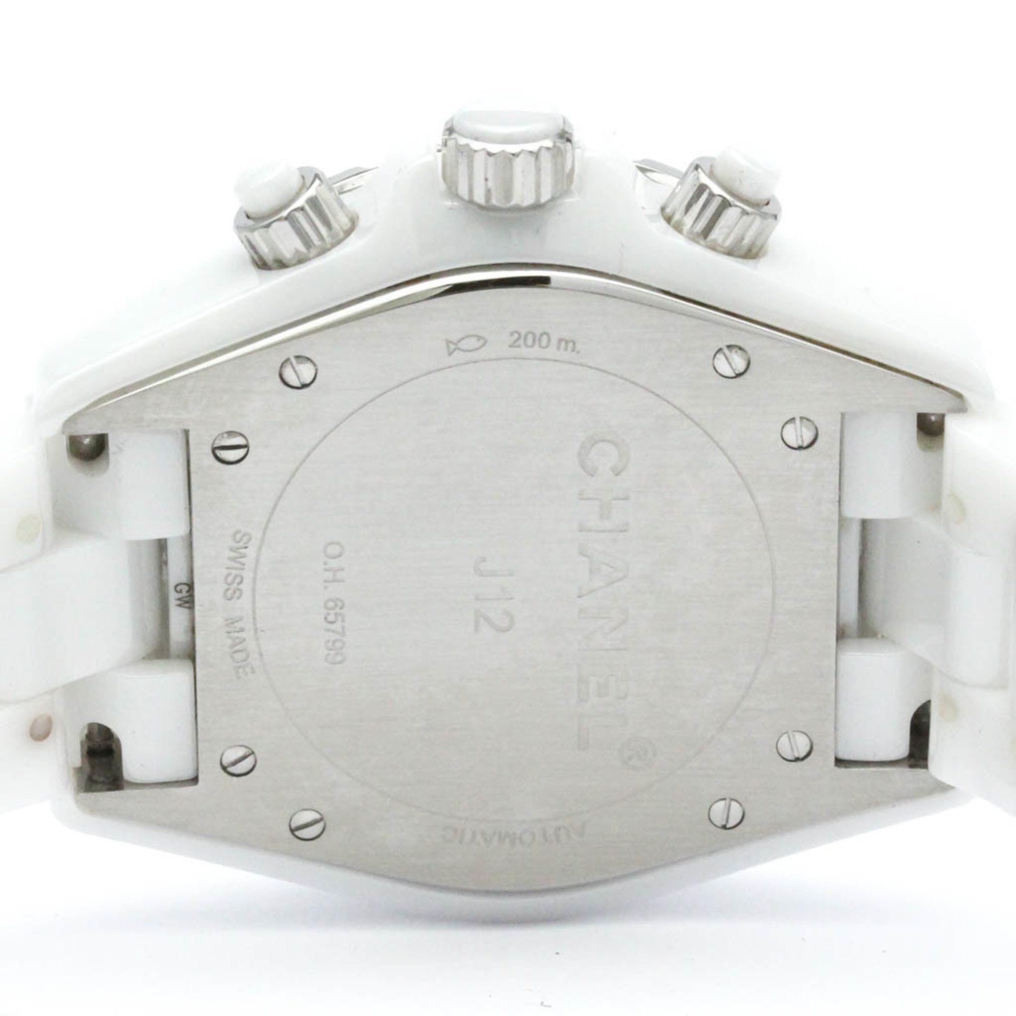 Chanel Polished CHANEL J12 Chronograph Diamond Ceramic Automatic Watch H2009 BF581268 Size ONE SIZE - 6 Thumbnail
