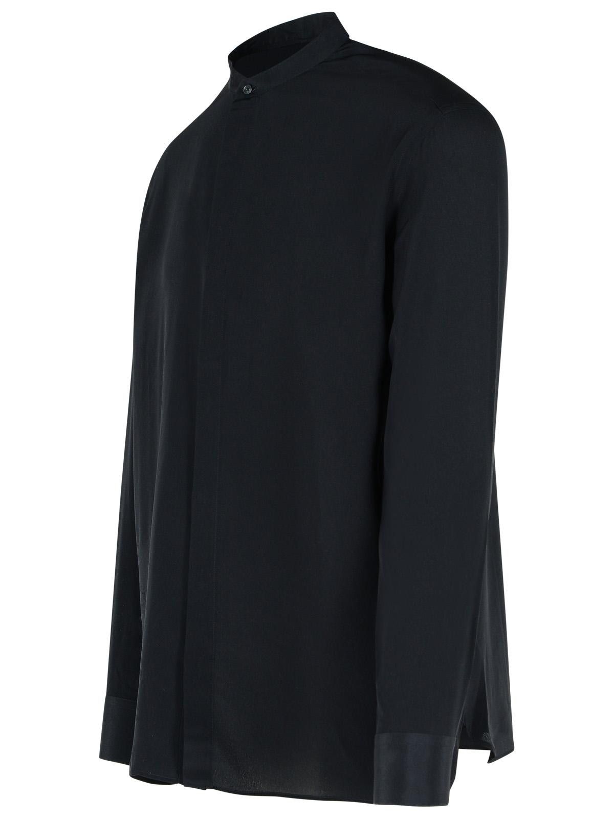 Laneus LANEUS Black Silk Shirt Size US XXL / EU 58 / 5 - 2 Thumbnail
