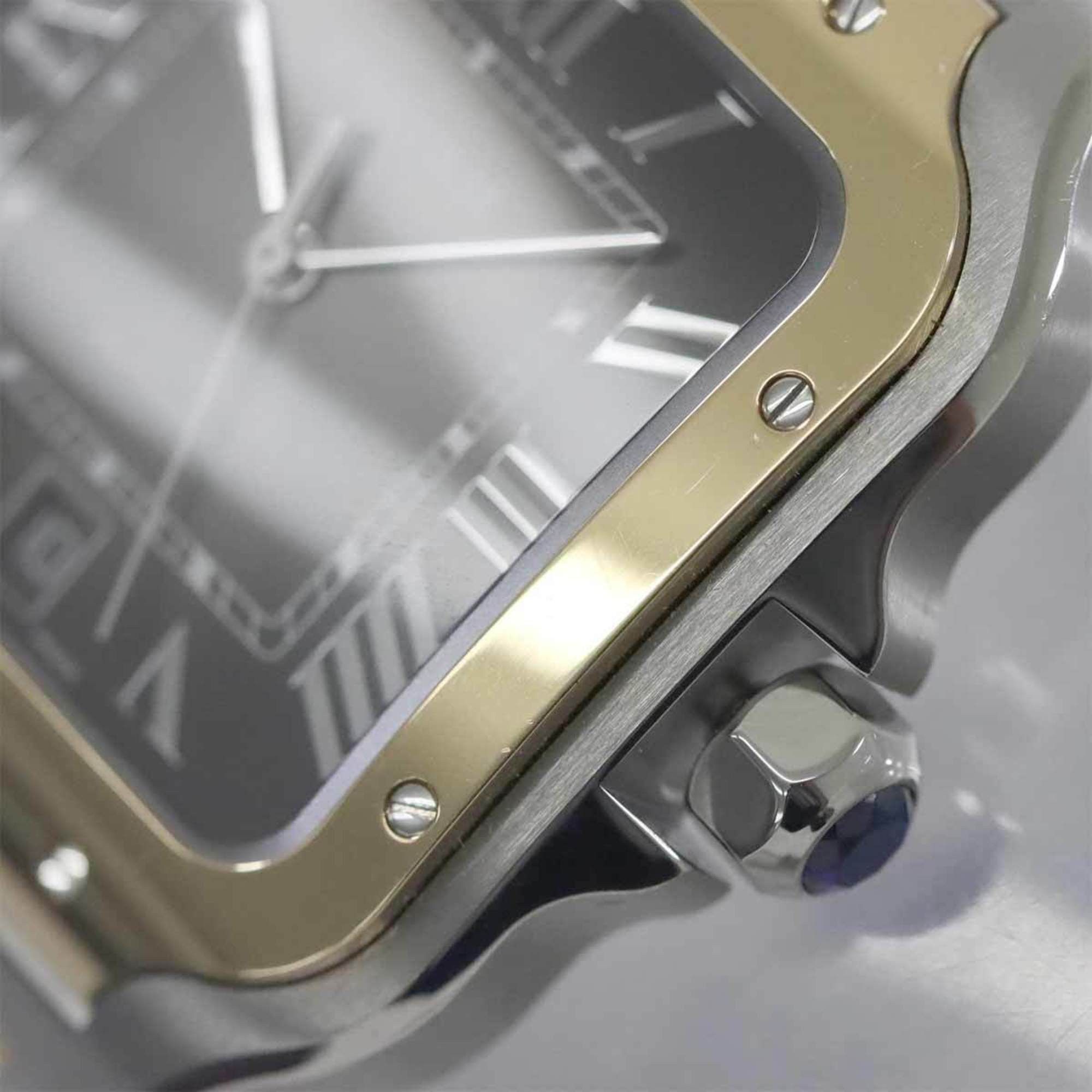 Cartier Cartier Santos de LM Combi W2SA0030 Men's Watch Date Grey K18YG Automatic Size ONE SIZE - 7 Thumbnail