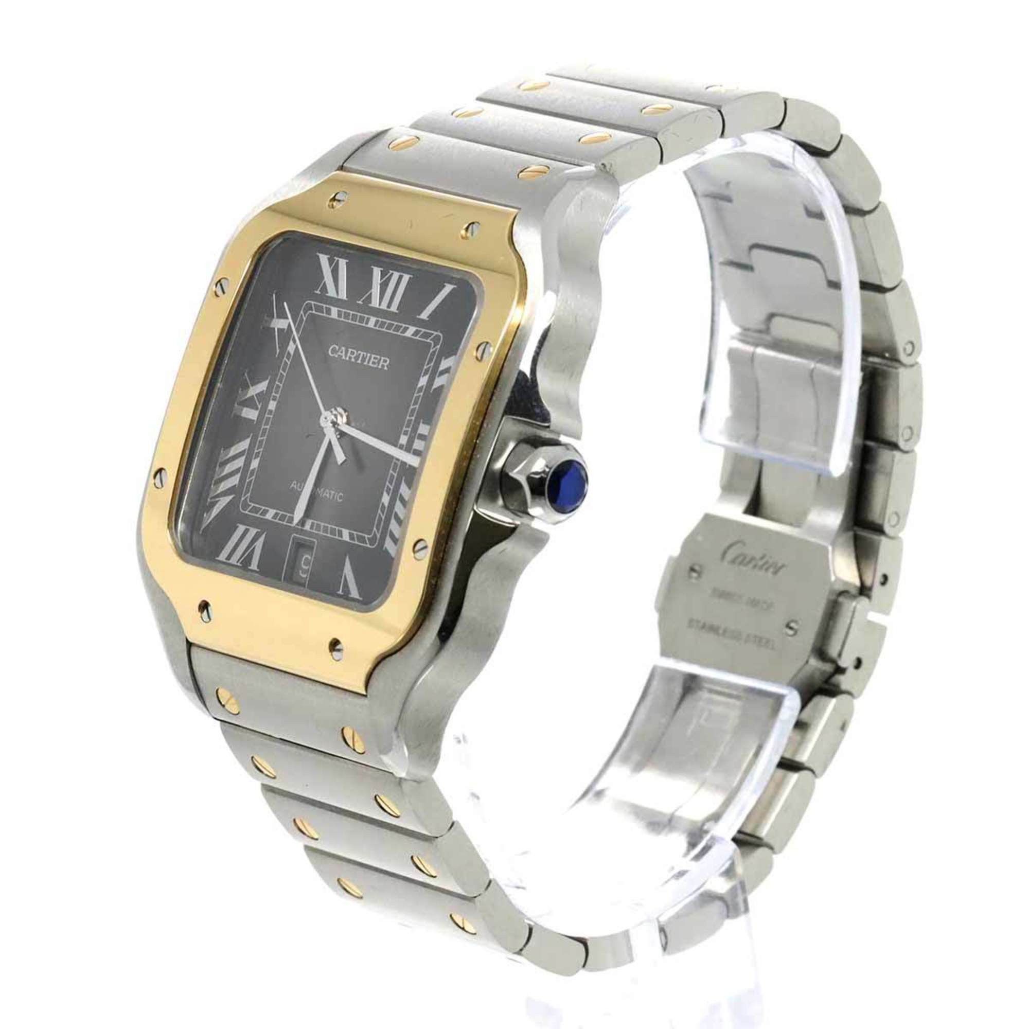 Cartier Cartier Santos de LM Combi W2SA0030 Men's Watch Date Grey K18YG Automatic Size ONE SIZE - 2 Thumbnail