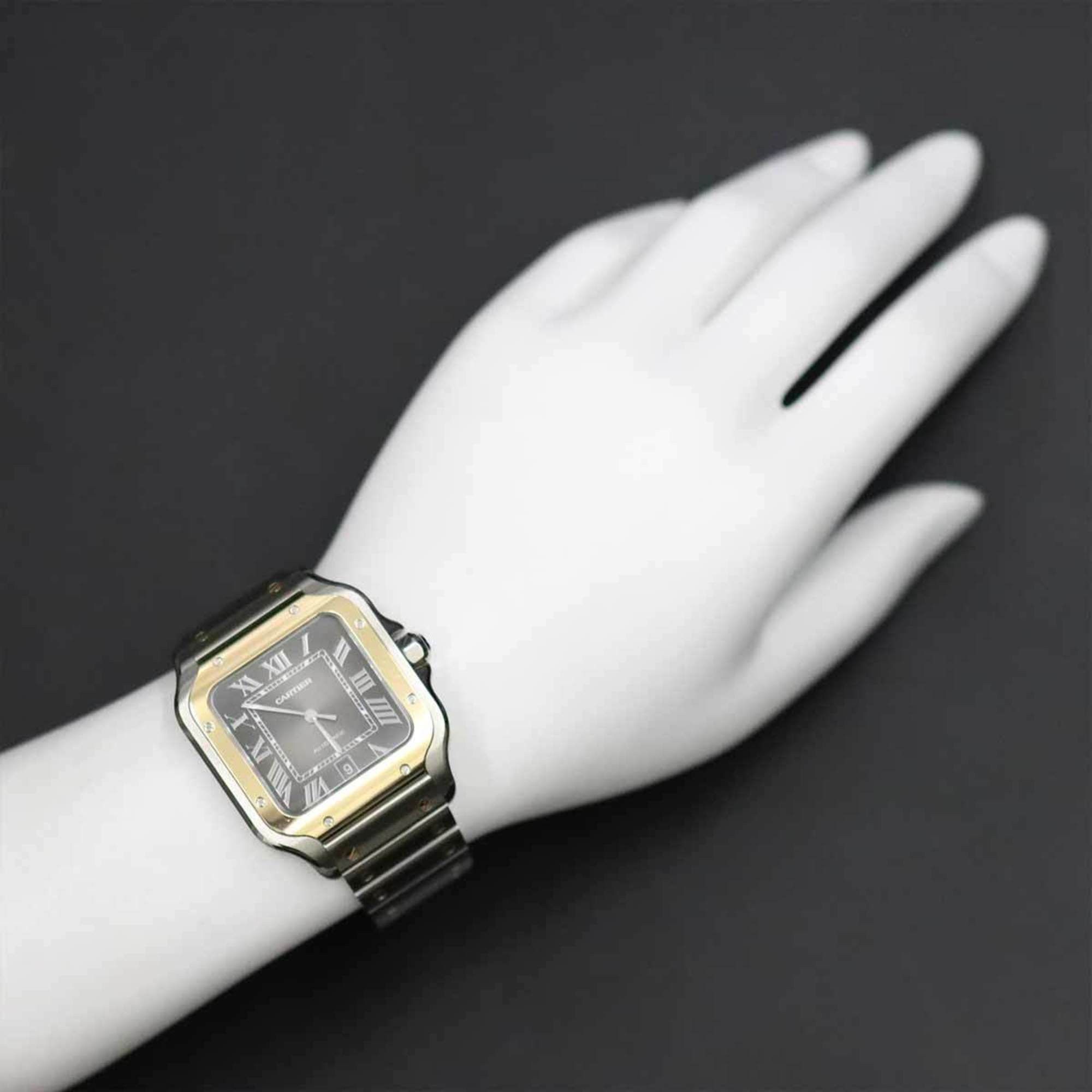 Cartier Cartier Santos de LM Combi W2SA0030 Men's Watch Date Grey K18YG Automatic Size ONE SIZE - 3 Thumbnail
