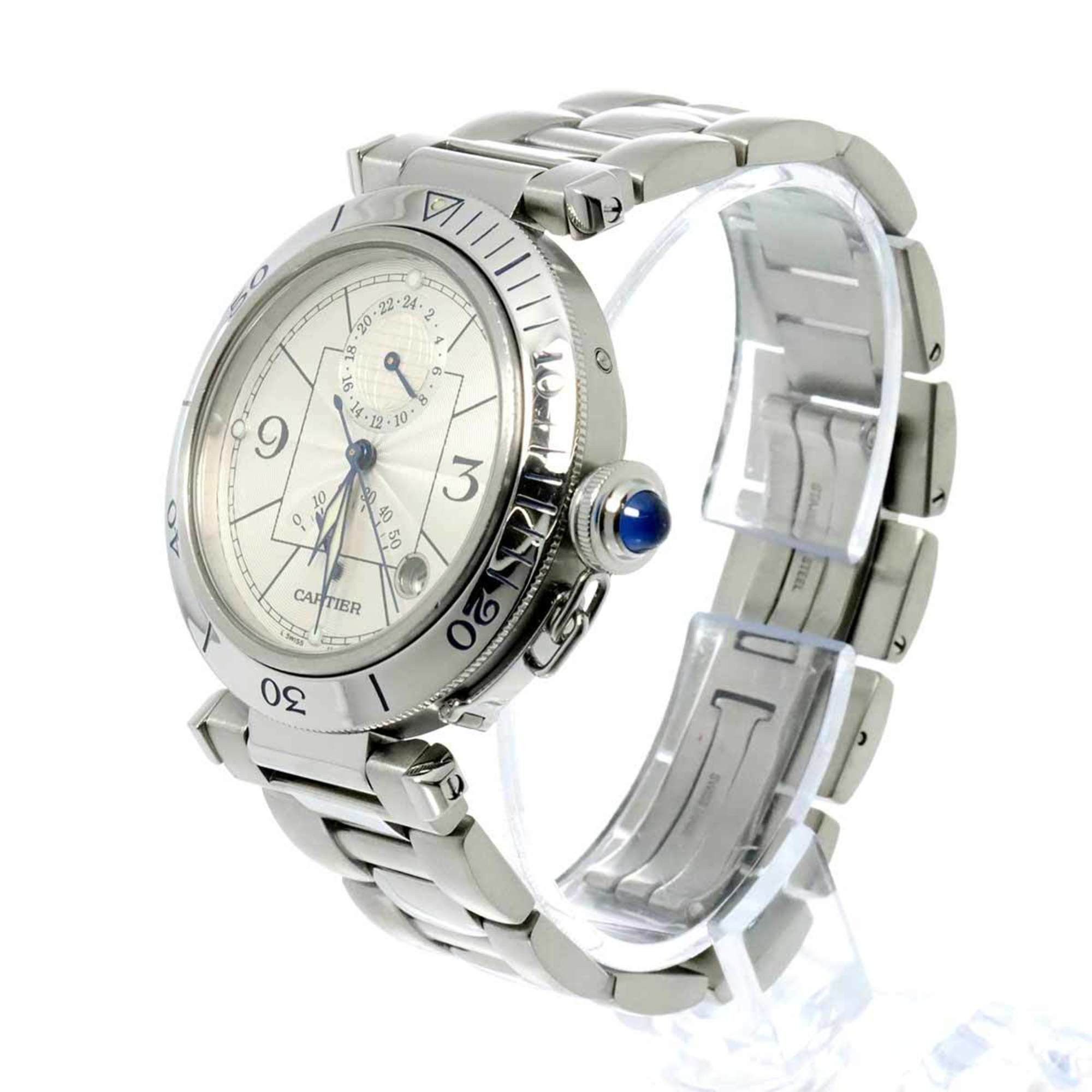 Cartier Cartier Pasha 38mm GMT W31037H3 Men's Watch Date Silver Automatic Size ONE SIZE - 3 Thumbnail