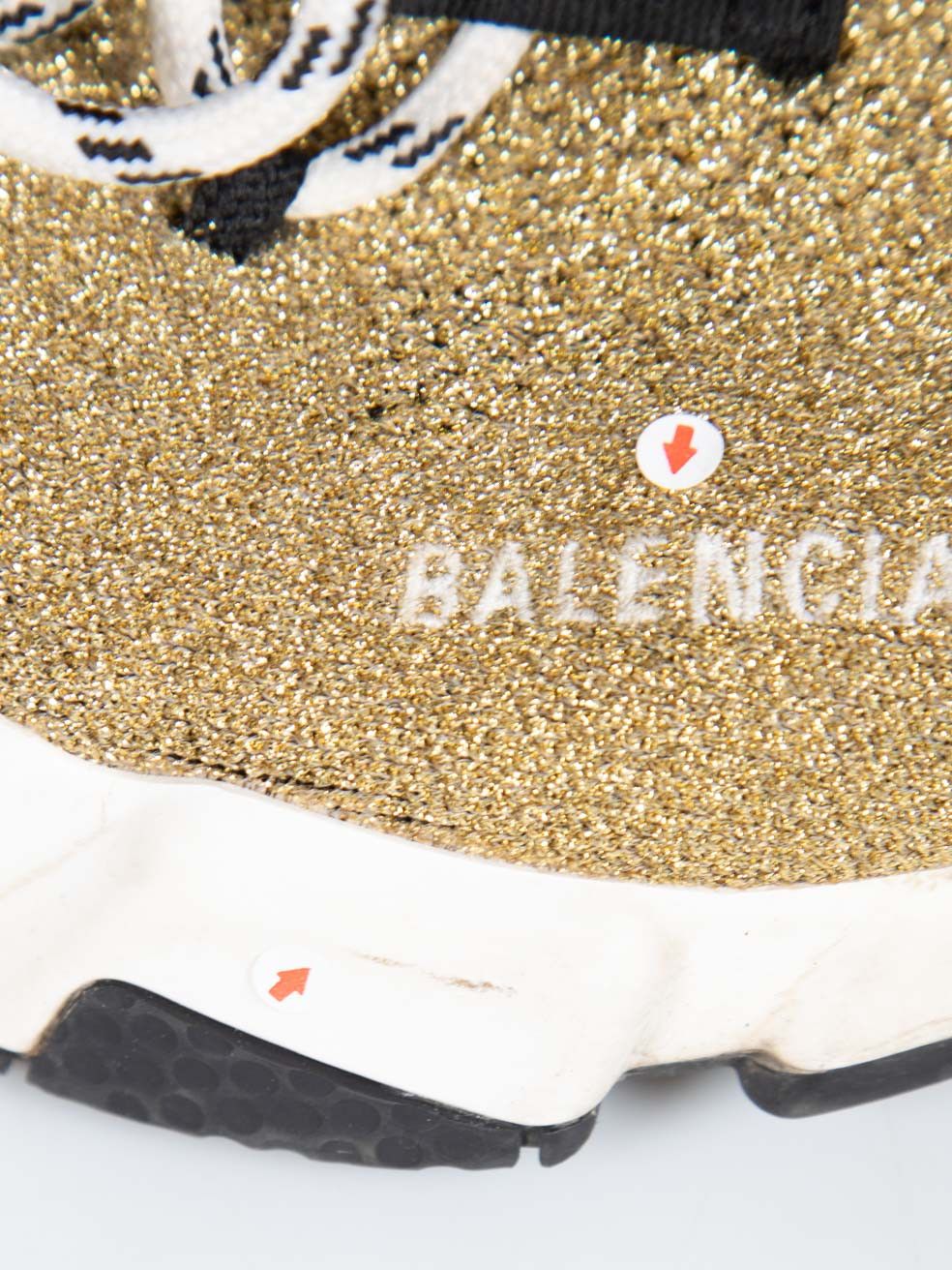 Balenciaga Gold Metallic Speed Lace Up Trainers Size US 5.5 / IT 35.5 - 9 Thumbnail