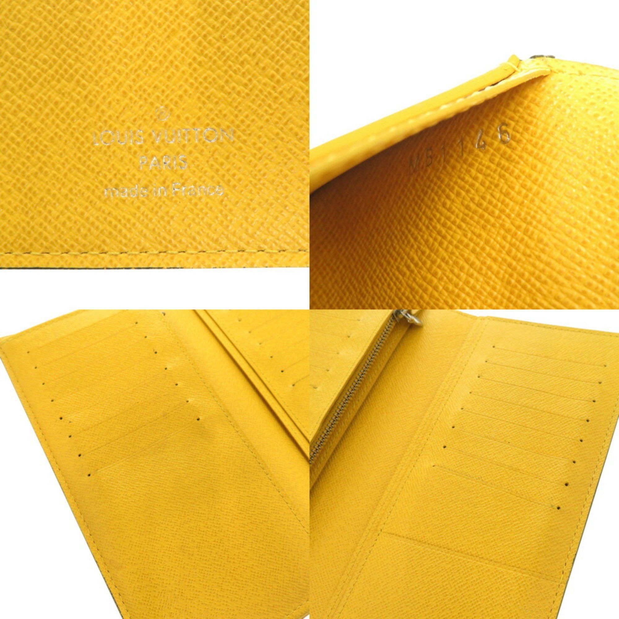 Louis Vuitton Louis Vuitton Portefeuille Brazza Taiga M42087 Jaune Bi-fold Long Wallet 0791LOUIS VUITTON Men's Size ONE SIZE - 8 Thumbnail