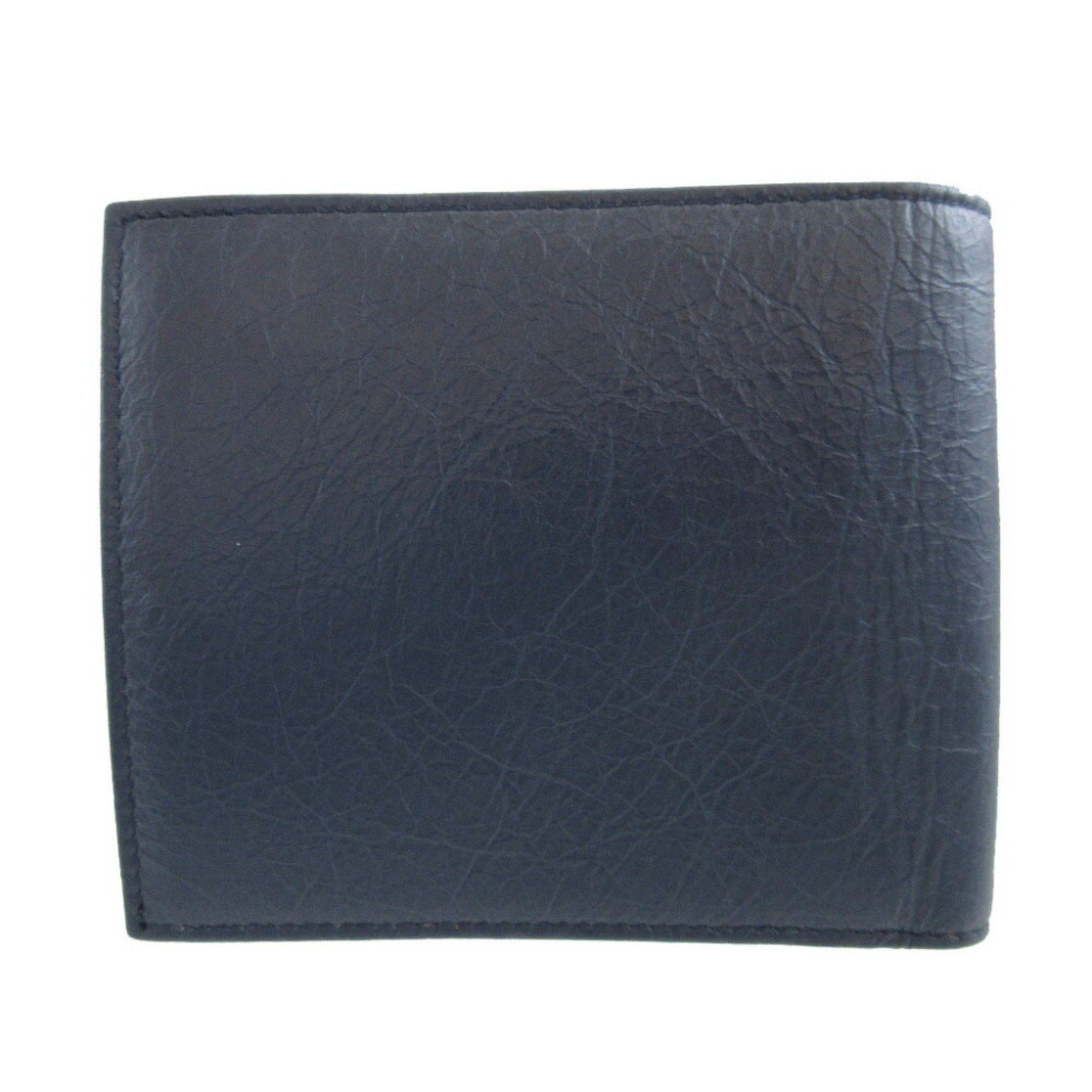 Balenciaga Balenciaga 542001 Square Coin Wallet Men's Leather Navy Blue Bi-fold 0460BALENCIAGA Size ONE SIZE - 4 Thumbnail