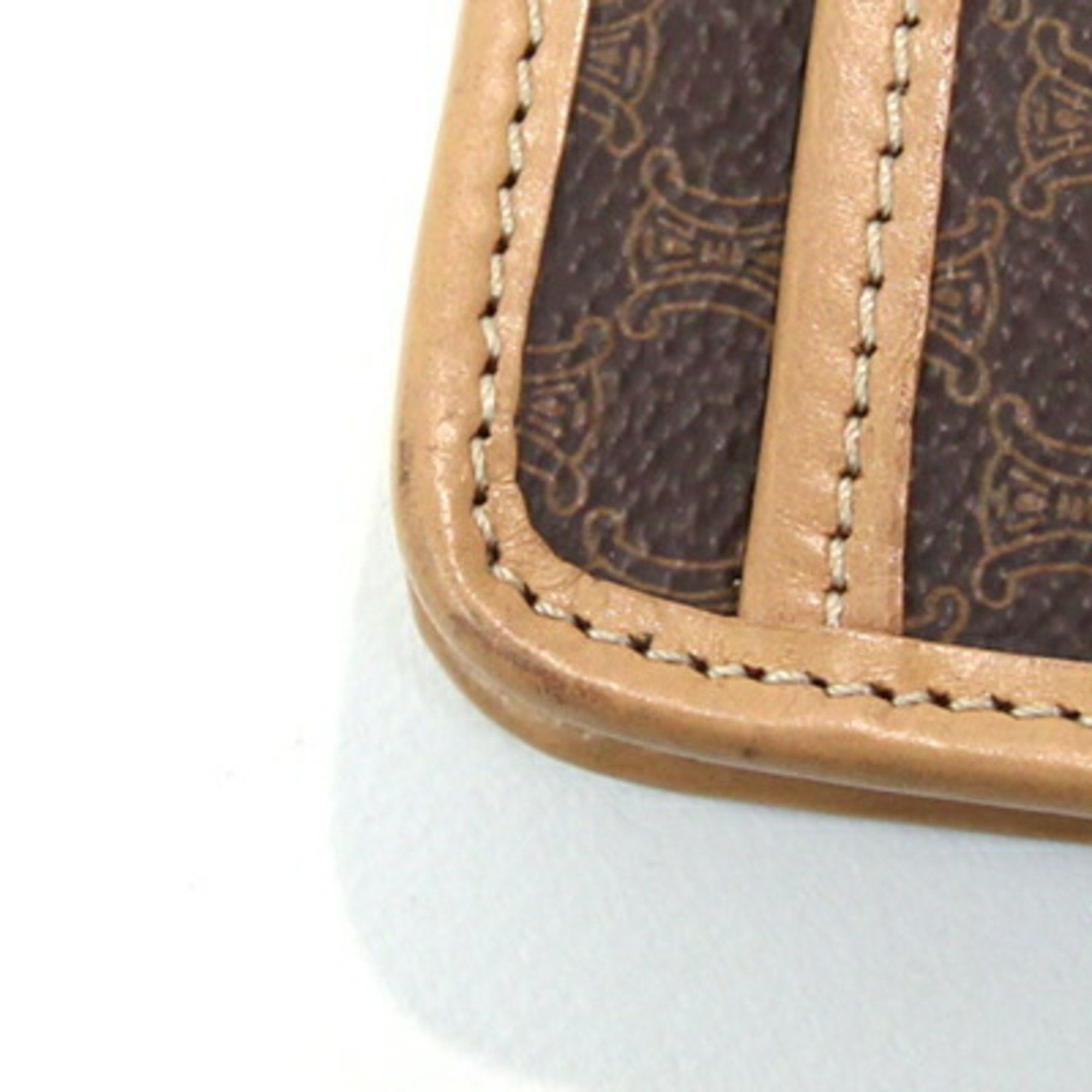 Celine clutch bag macadam brown beige PVC leather second pouch old CELINE