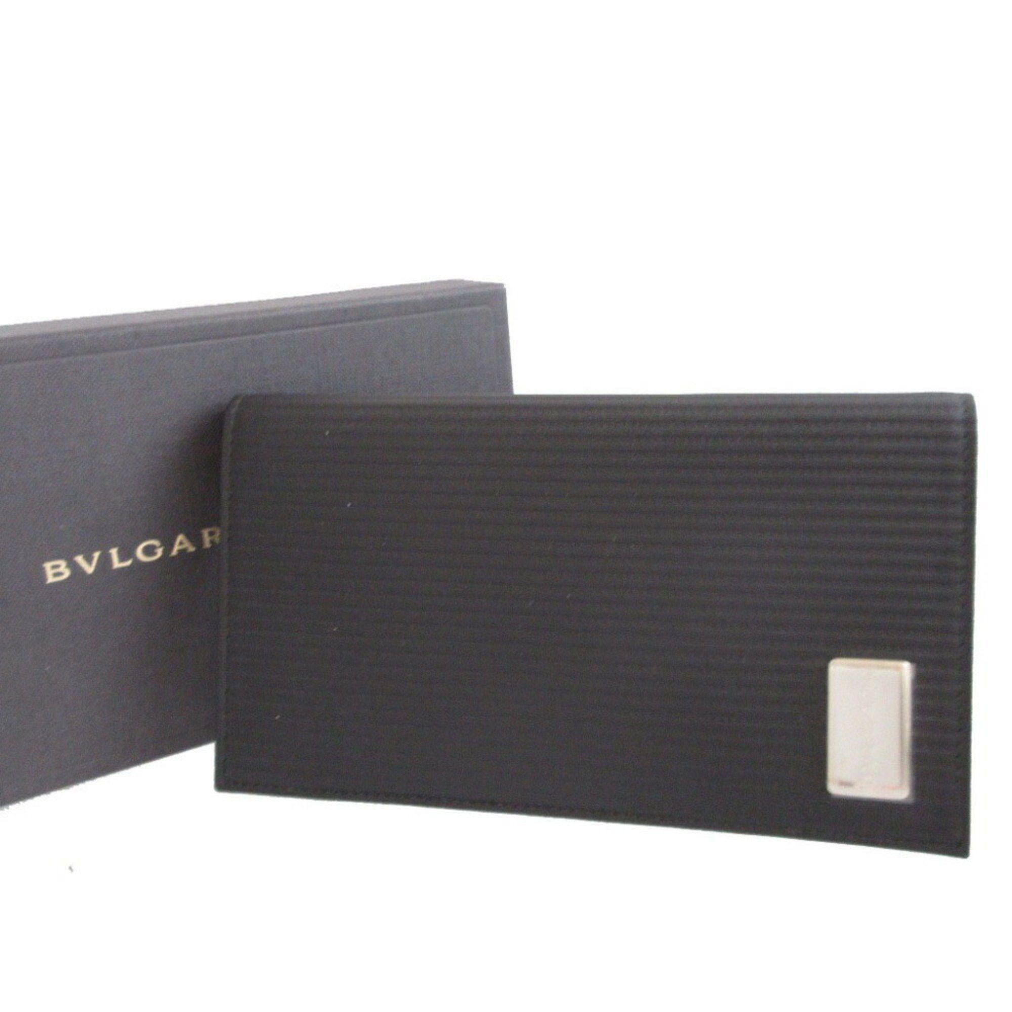 Bvlgari BVLGARI Millerige Leather Black Bi-fold Long Wallet 0799BVLGARI Size ONE SIZE - 3 Thumbnail