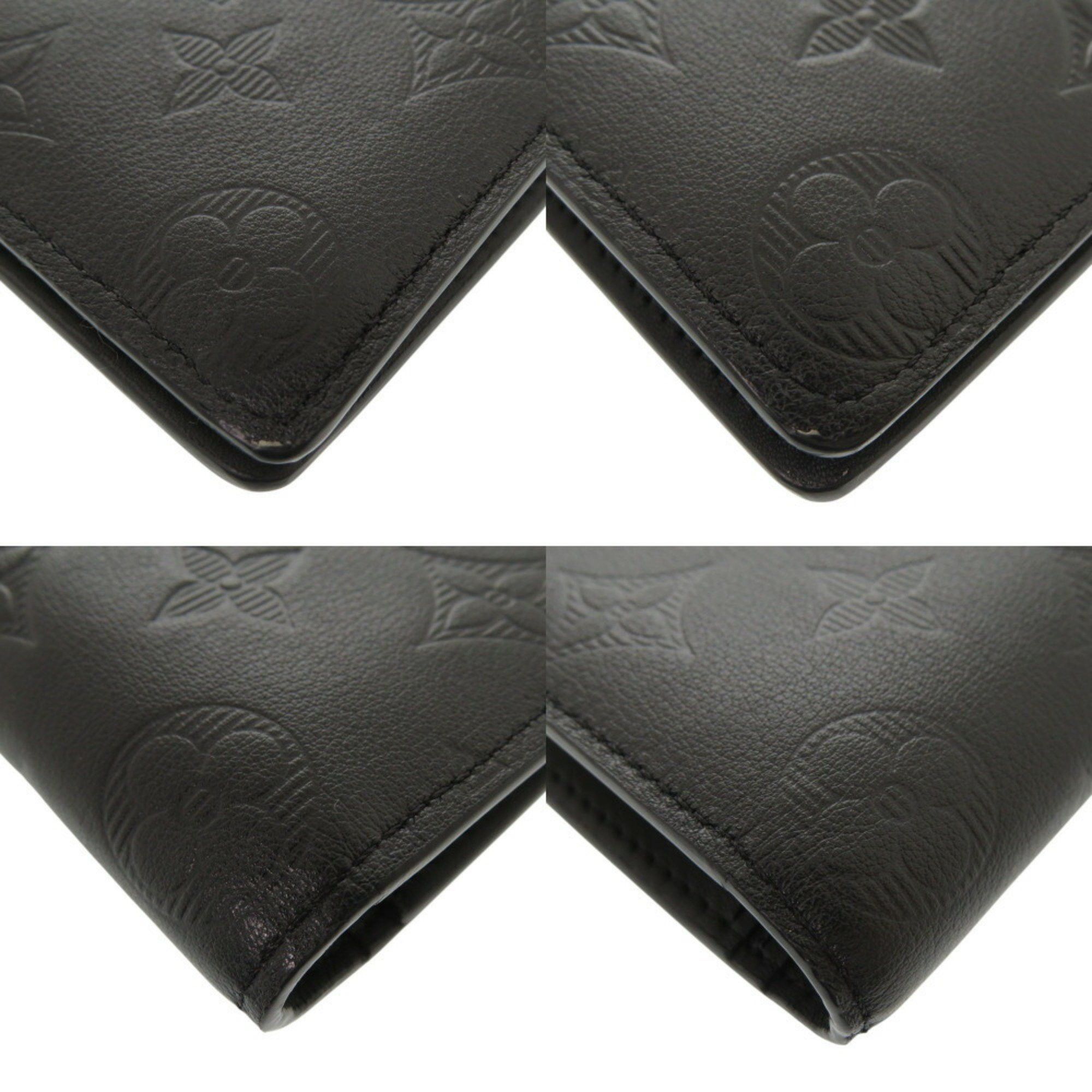 Louis Vuitton Louis Vuitton Portefeuille Brazza Monogram Shadow IC Chip M62900 Noir Bi-fold Long Wallet 1051LOUIS VUITTON Men's Size ONE SIZE - 5 Thumbnail