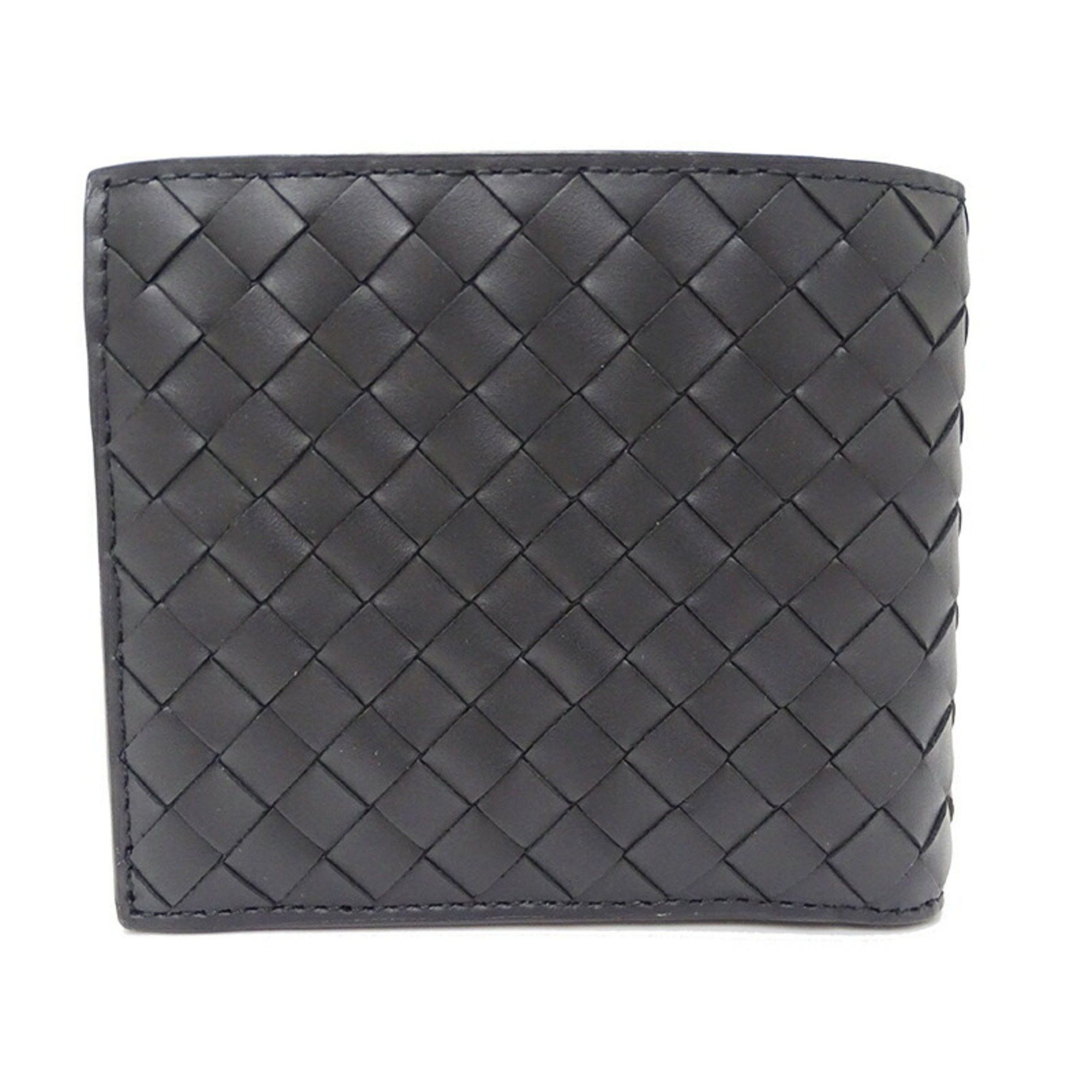 Bottega Veneta BOTTEGA VENETA Men's Wallet Bi-fold Intrecciato Leather Black Compact Size ONE SIZE - 3 Thumbnail