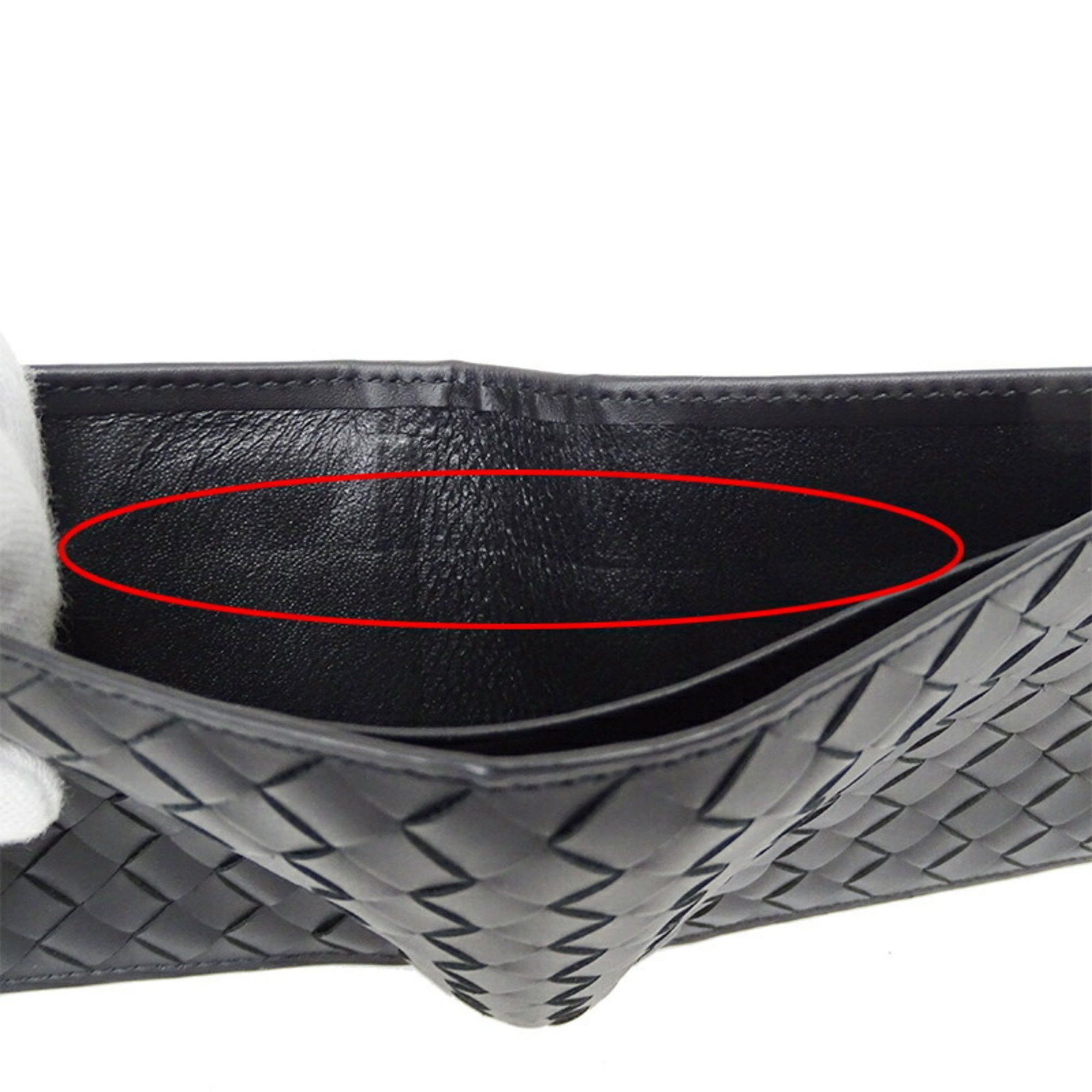 Bottega Veneta BOTTEGA VENETA Men's Wallet Bi-fold Intrecciato Leather Black Compact Size ONE SIZE - 15 Thumbnail