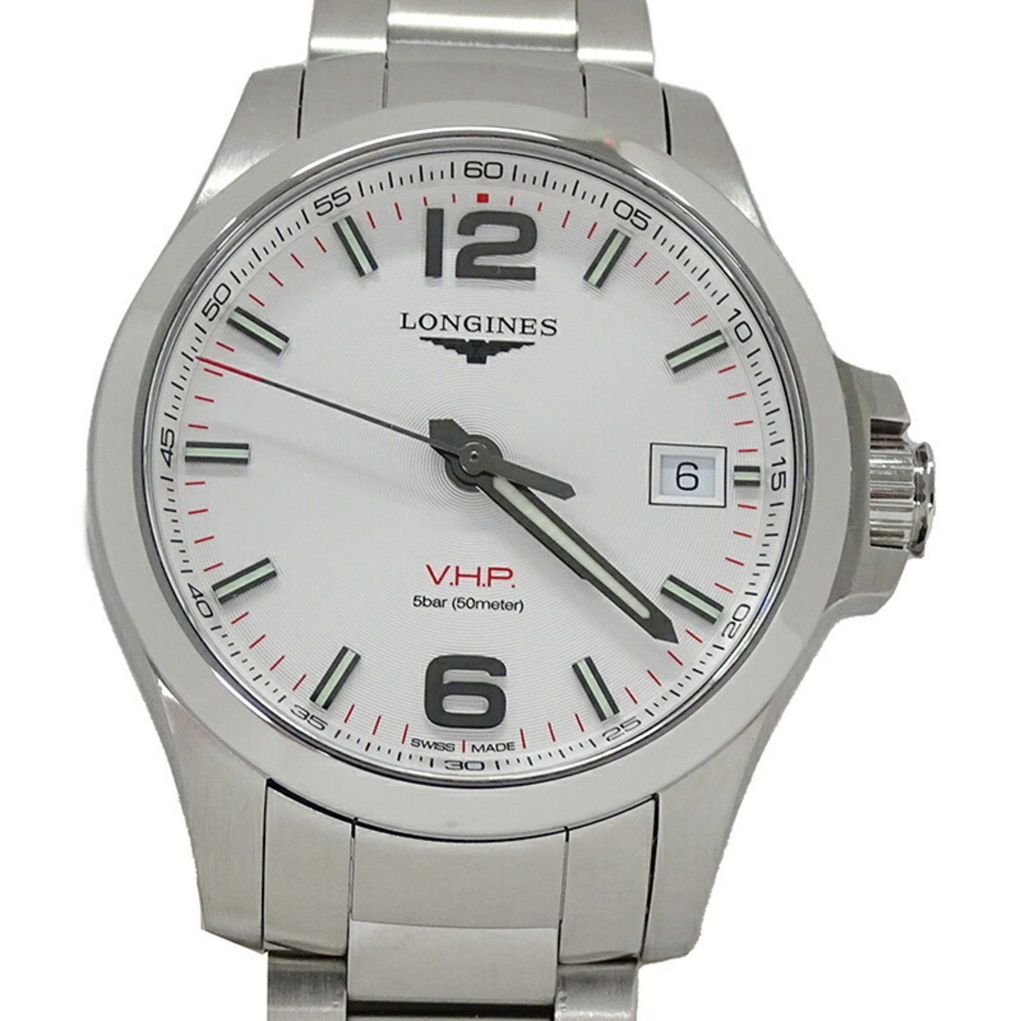 Longines Longines Conquest V.H.P L3.716.4 Men's Watch, Date, Quartz, Stainless Steel, Silver, Polished Size ONE SIZE - 3 Thumbnail