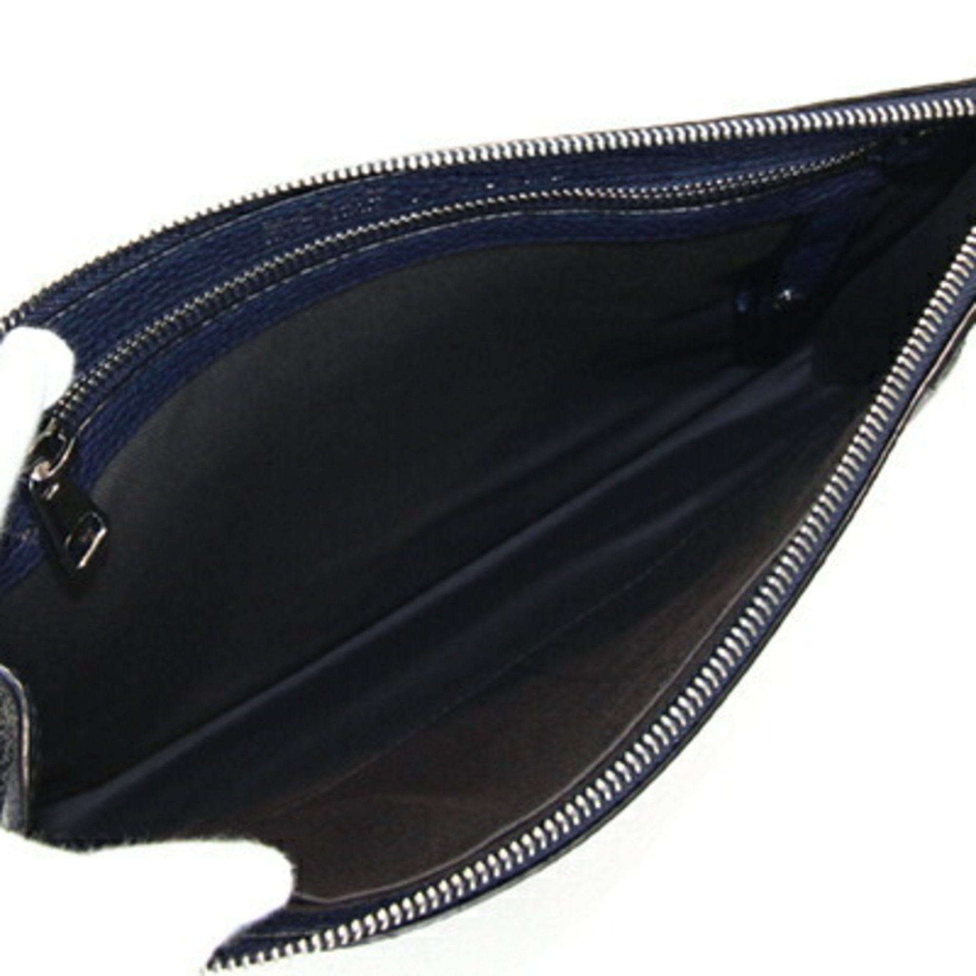 Bally BALLY Clutch Bag Navy Leather Second Pouch Stripe Men's Size ONE SIZE - 3 Thumbnail