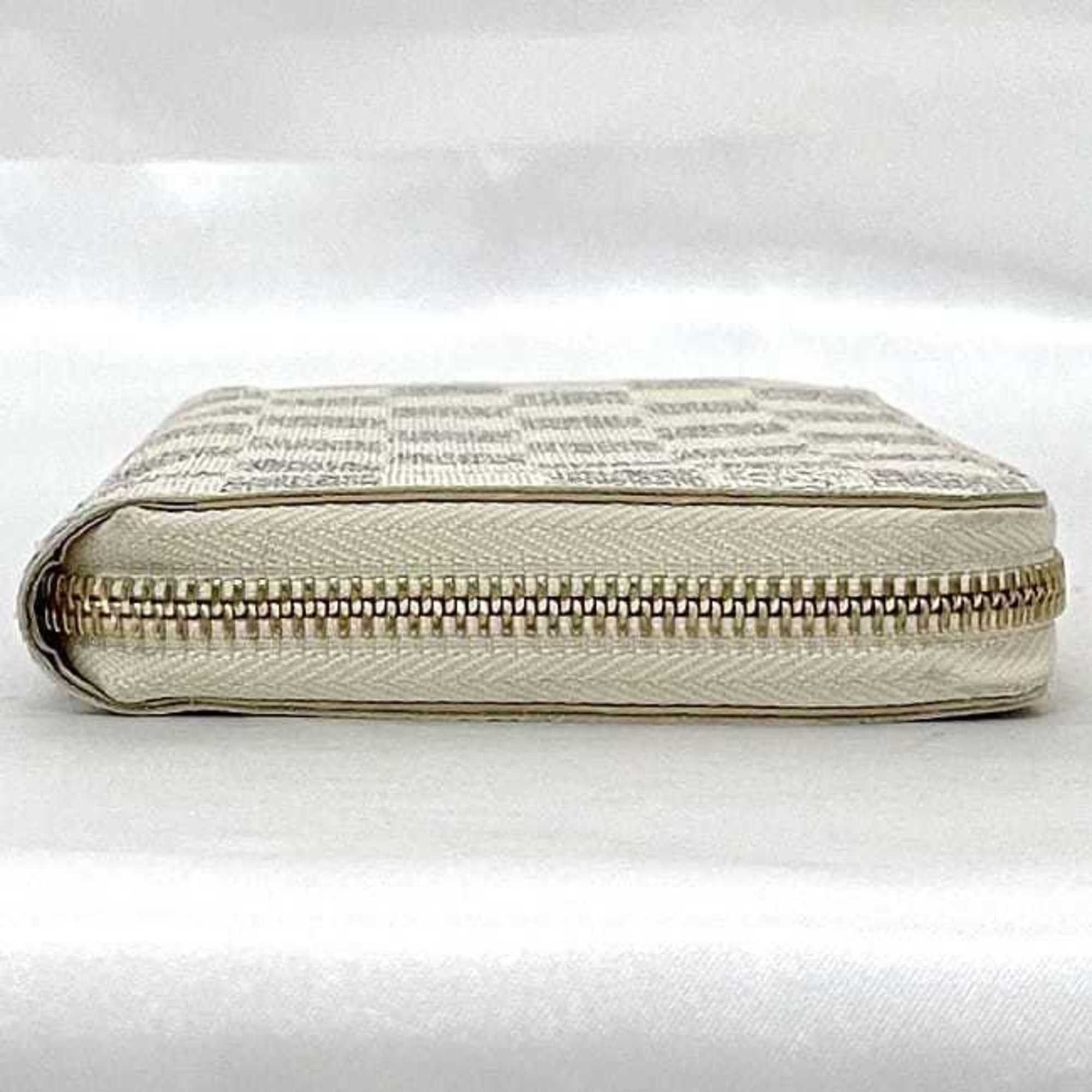 Louis Vuitton Louis Vuitton Round Long Wallet Zippy f-22719 Gray White Damier Azur N41660 Canvas CA3069 LOUIS VUITTON Size ONE SIZE - 4 Thumbnail
