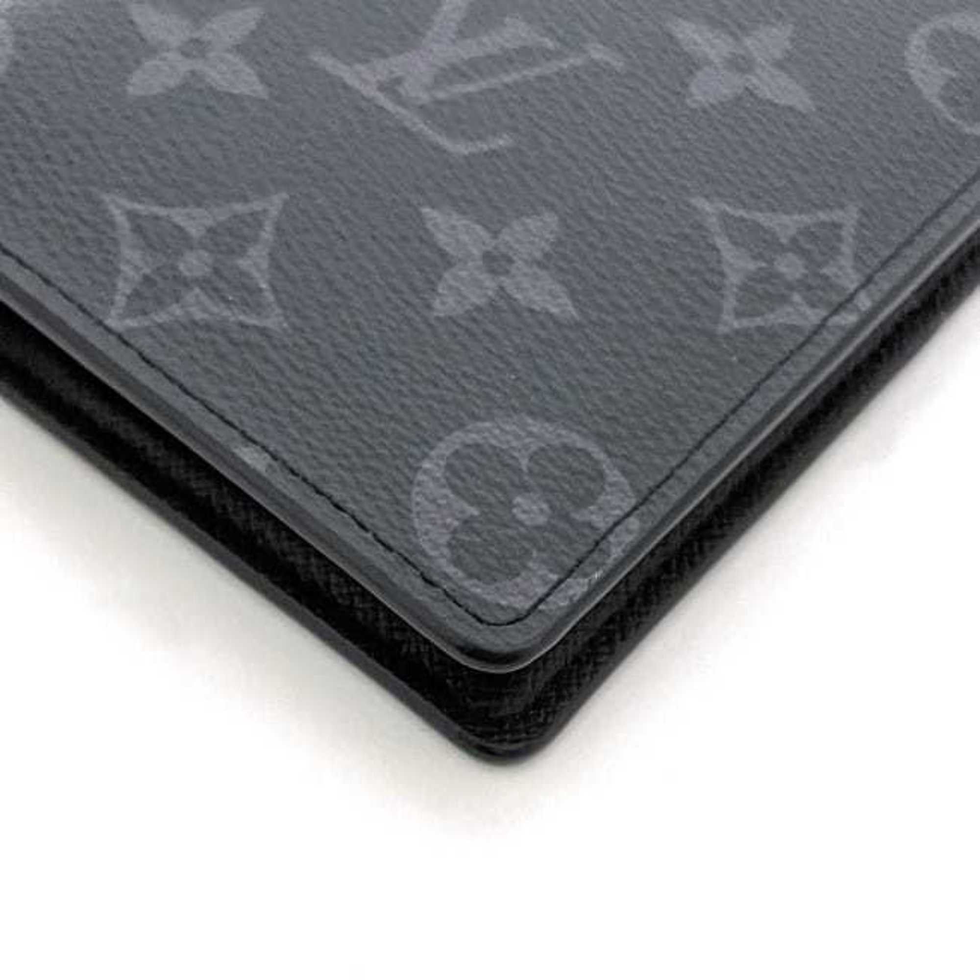 Louis Vuitton Louis Vuitton Bi-fold Long Wallet Portefeuille Brazza f-22778 Black Grey Monogram Eclipse M61697 Canvas IC Tag Reactive LOUIS VUITTON Folding Vertical Men's Size ONE SIZE - 4 Thumbnail