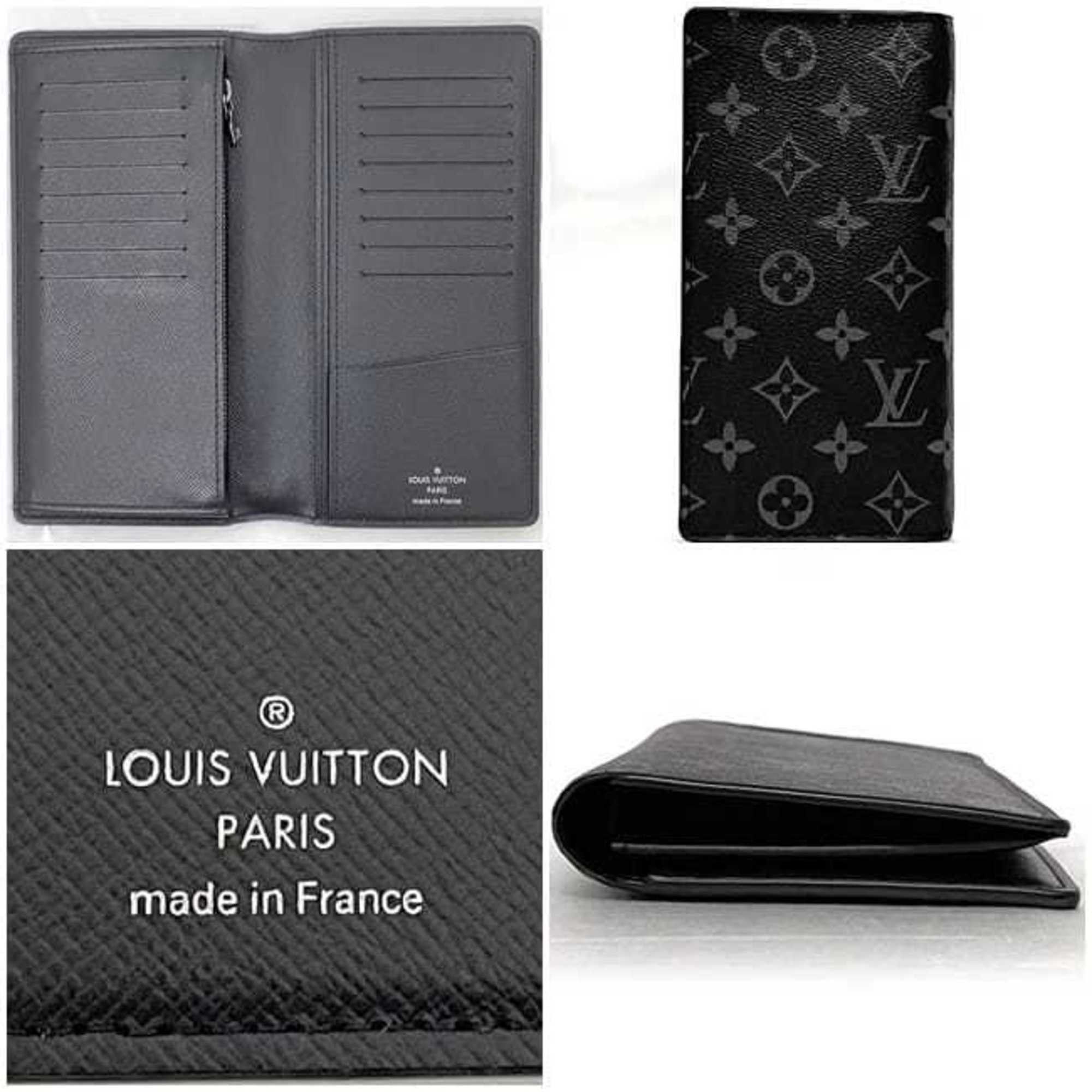 Louis Vuitton Louis Vuitton Bi-fold Long Wallet Portefeuille Brazza f-22778 Black Grey Monogram Eclipse M61697 Canvas IC Tag Reactive LOUIS VUITTON Folding Vertical Men's Size ONE SIZE - 3 Thumbnail