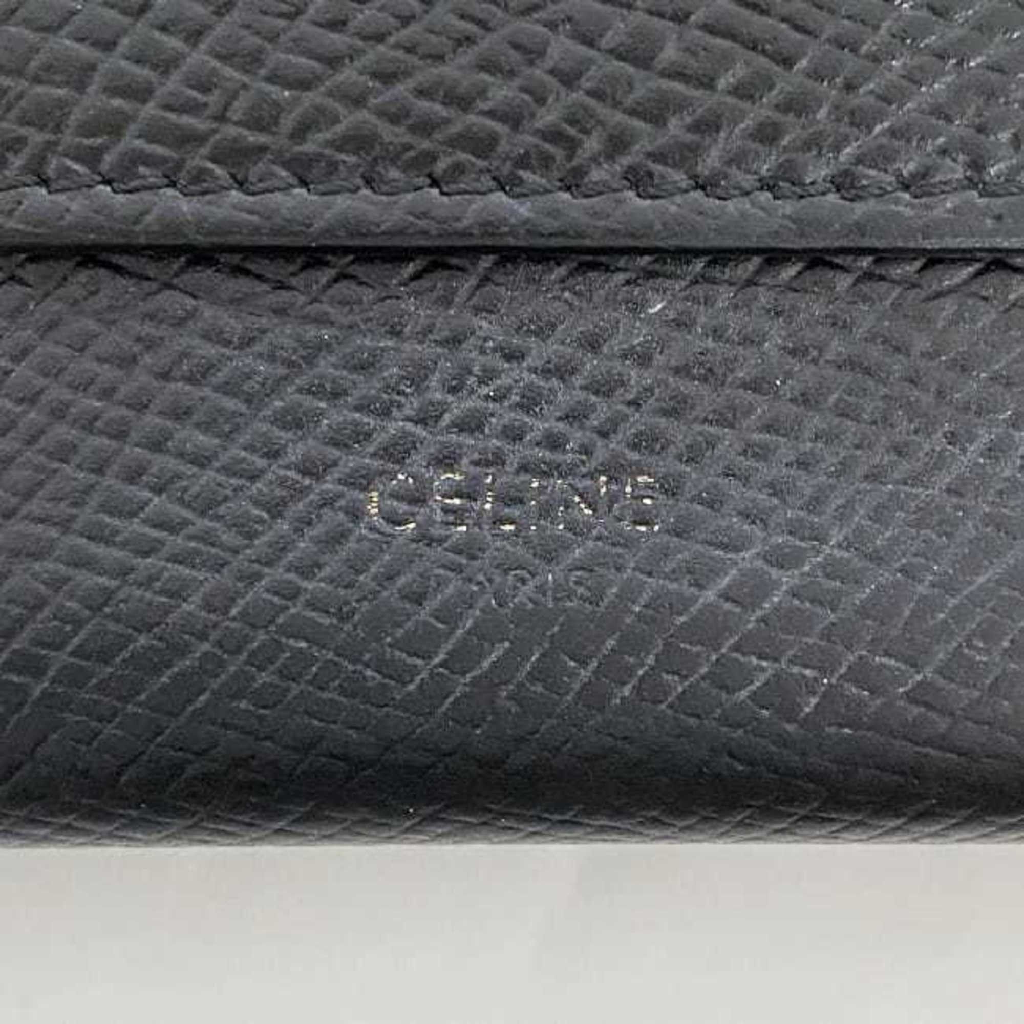 Celine Celine Tri-fold Wallet ec-22834 Black 10B573BEL.38NO Compact Leather W-1N-4169 CELINE Mini Women's Men's Folding Size ONE SIZE - 6 Thumbnail