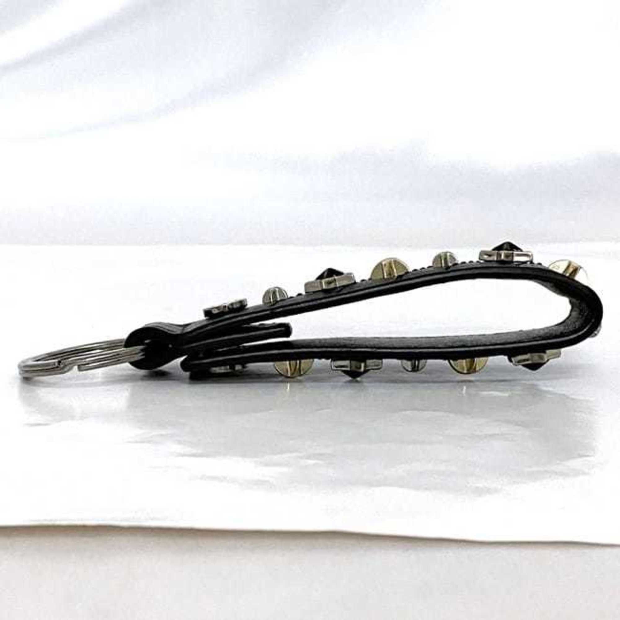 Jimmy Choo Jimmy Choo Key Ring ec-22580 Black Silver Gold Leather Metal JIMMY CHOO Star Strap Studs Keychain Women's Bag Charm Size ONE SIZE - 3 Thumbnail