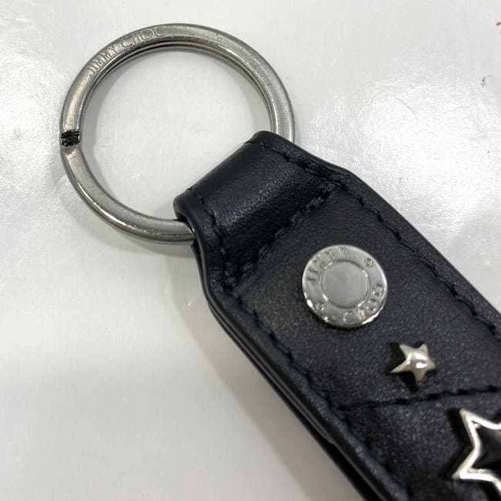 Jimmy Choo Jimmy Choo Key Ring ec-22580 Black Silver Gold Leather Metal JIMMY CHOO Star Strap Studs Keychain Women's Bag Charm Size ONE SIZE - 8 Thumbnail