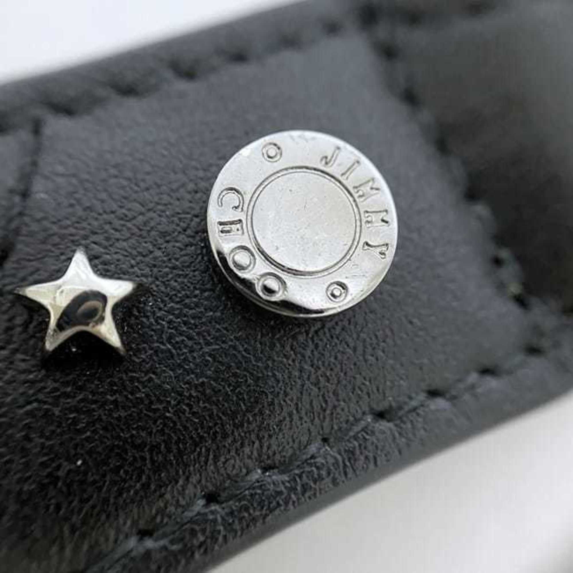 Jimmy Choo Jimmy Choo Key Ring ec-22580 Black Silver Gold Leather Metal JIMMY CHOO Star Strap Studs Keychain Women's Bag Charm Size ONE SIZE - 9 Thumbnail