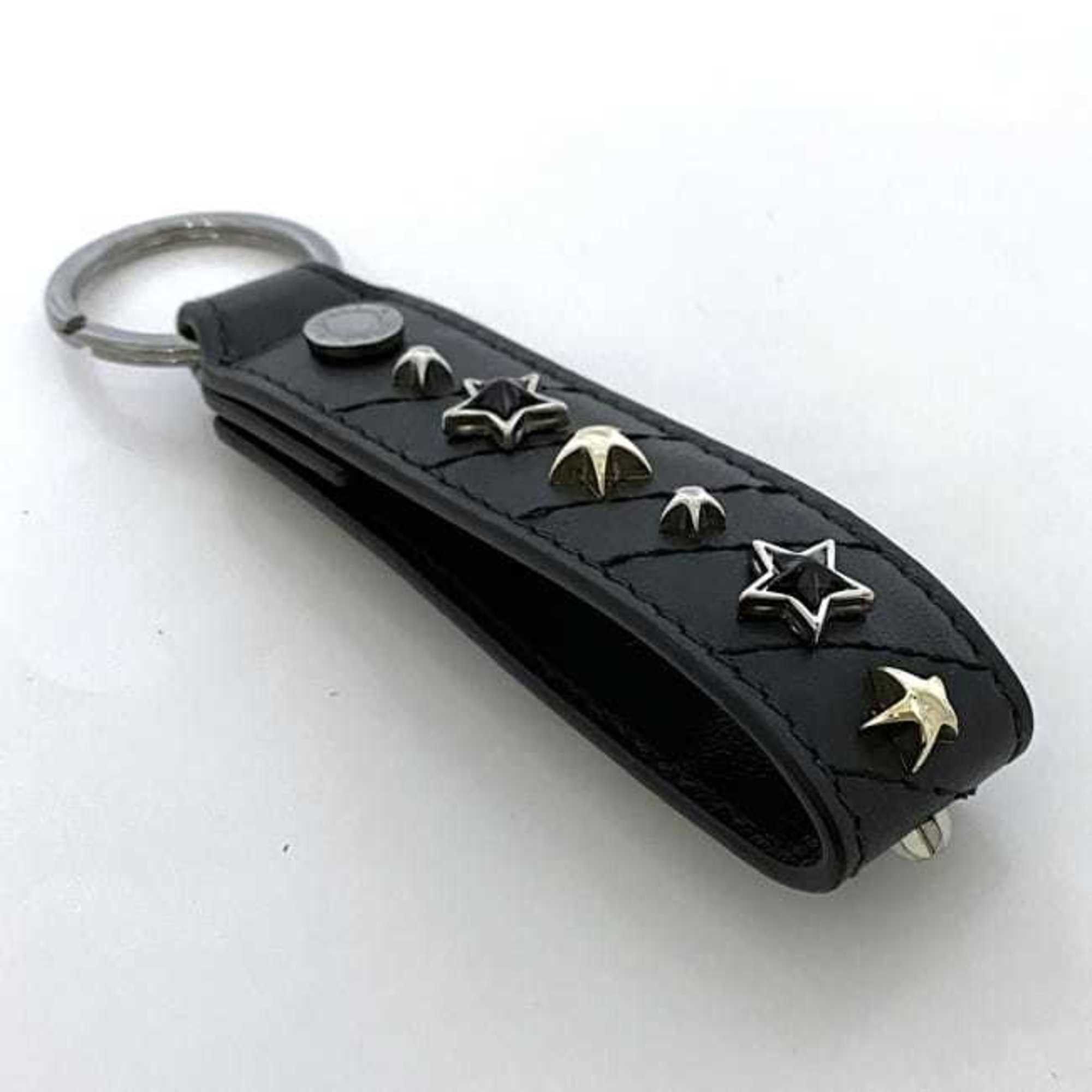 Jimmy Choo Jimmy Choo Key Ring ec-22580 Black Silver Gold Leather Metal JIMMY CHOO Star Strap Studs Keychain Women's Bag Charm Size ONE SIZE - 7 Thumbnail