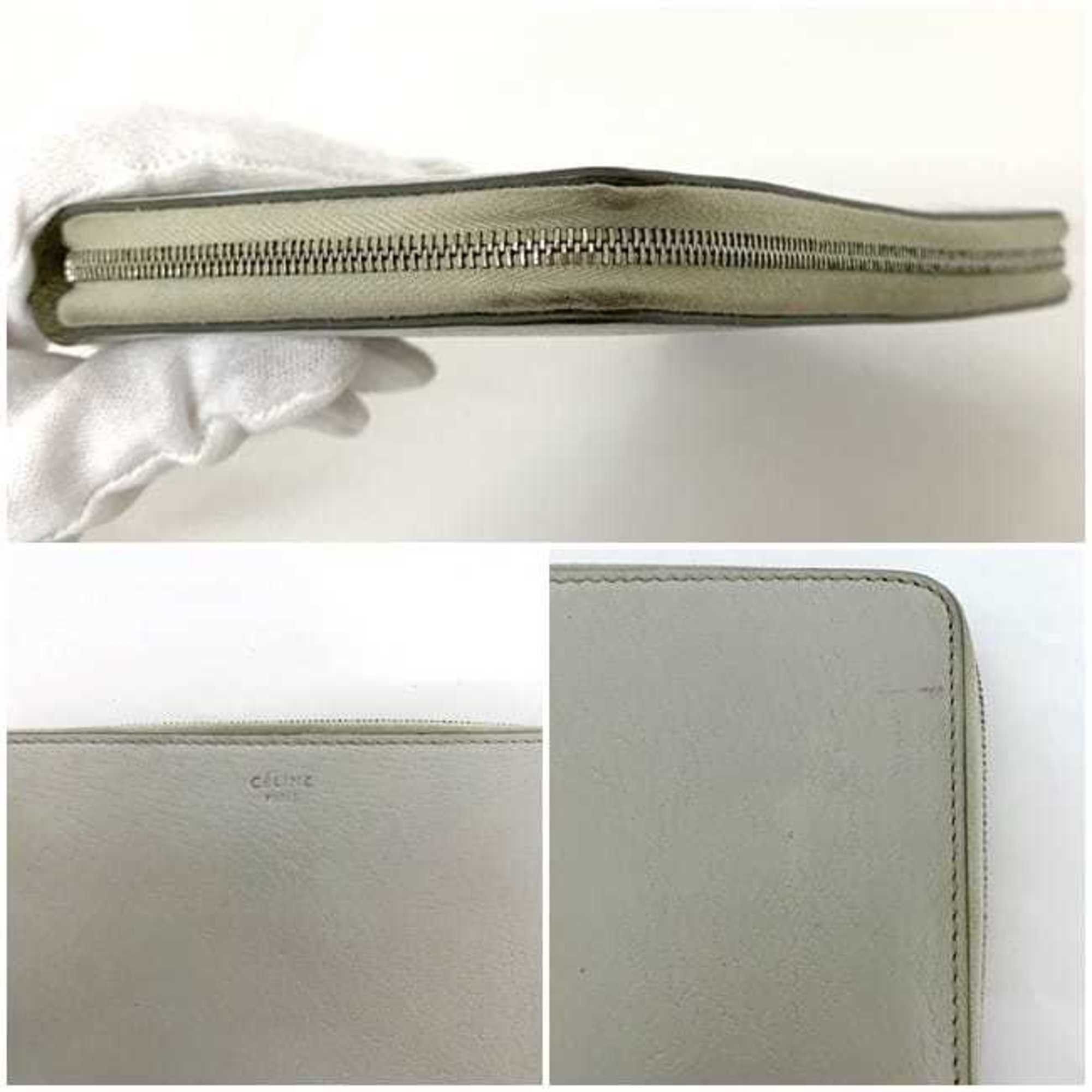 Celine Celine Round Long Wallet Large Zip Multi-Function ec-22650 Gray 105003 Leather S-PG-3176 CELINE Women's Size ONE SIZE - 9 Thumbnail