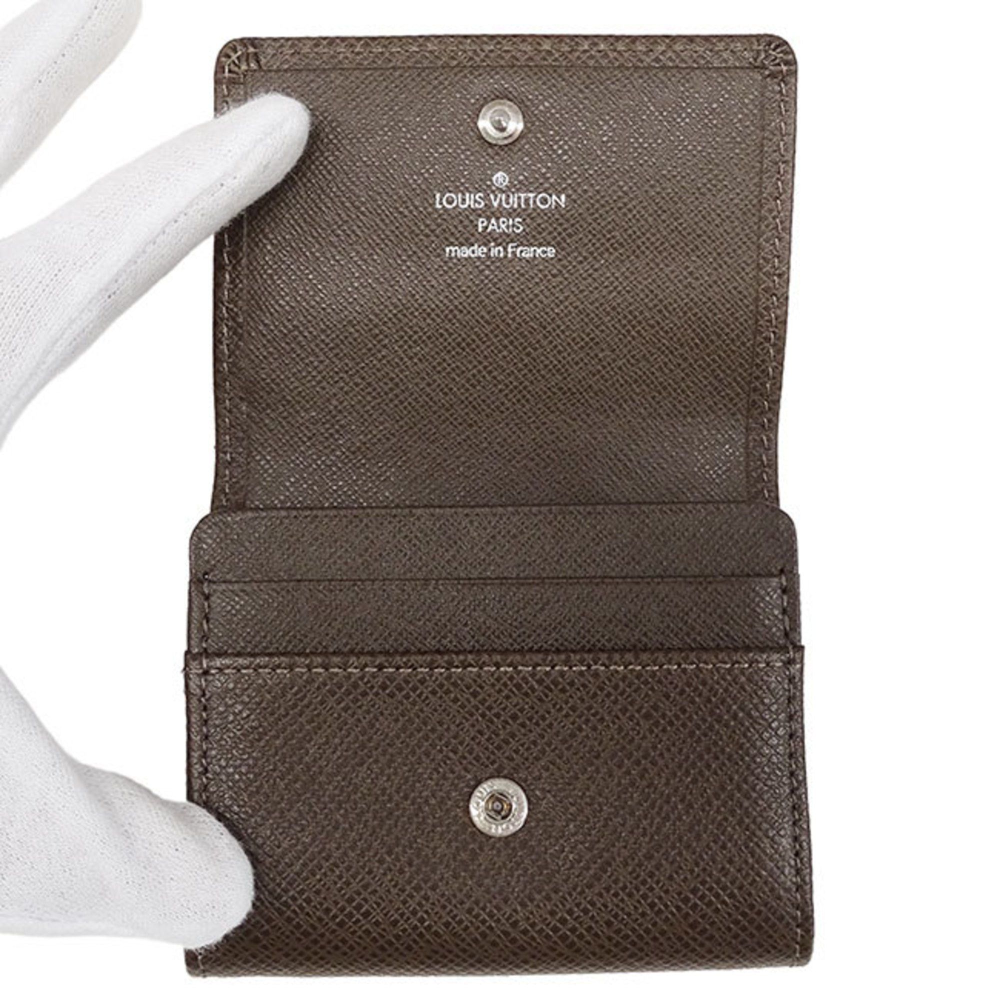 Louis Vuitton Louis Vuitton Wallet Men's Coin Case Taiga Porto Monnaie Sergei Grisli Brown M32568 Purse Compact Size ONE SIZE - 6 Thumbnail