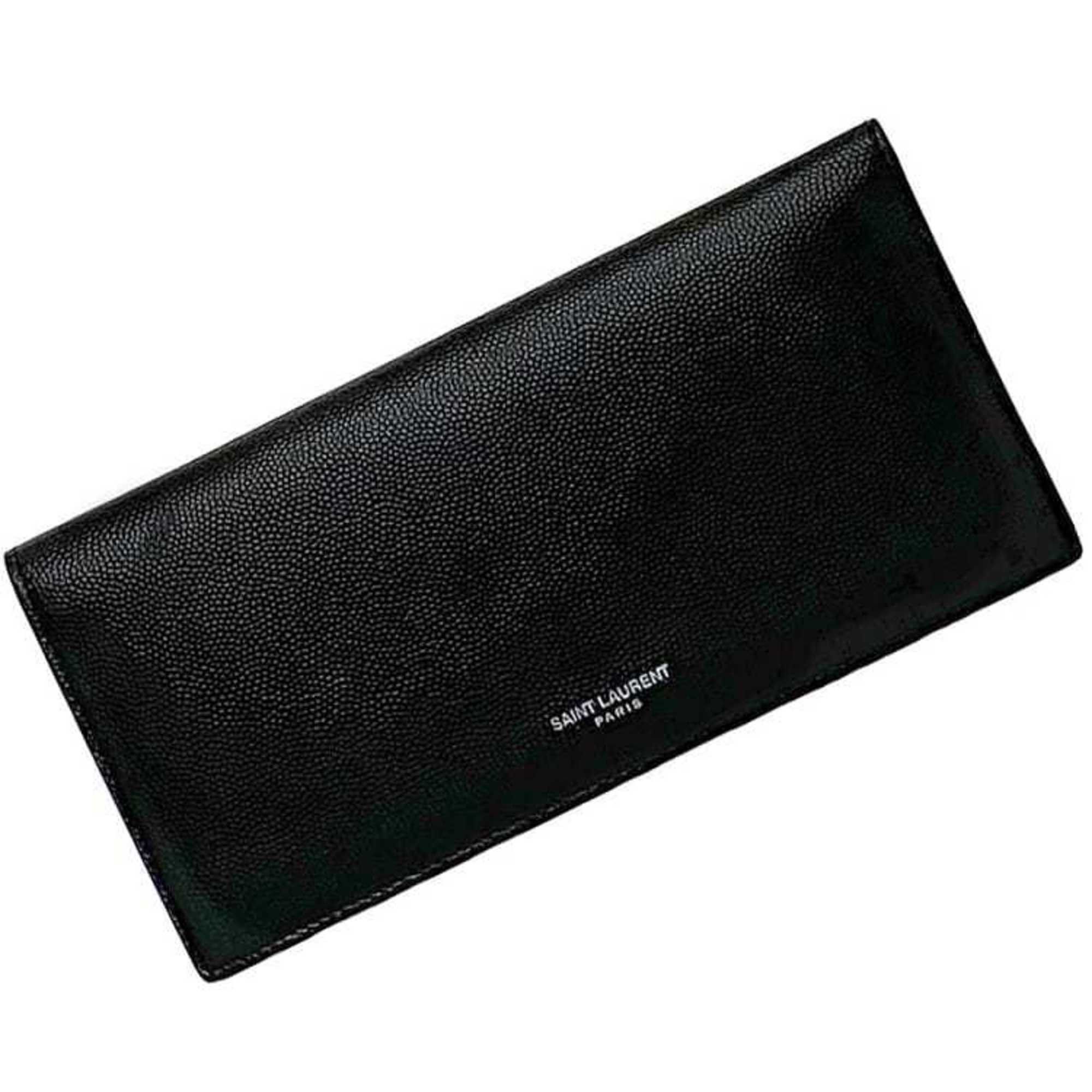 Saint Laurent Paris Saint Laurent Bi-fold Long Wallet f-22675 Black TGN556297 0920 Leather SAINT LAURENT PARIS Grain YSL Women's Men's Size ONE SIZE - 2 Thumbnail