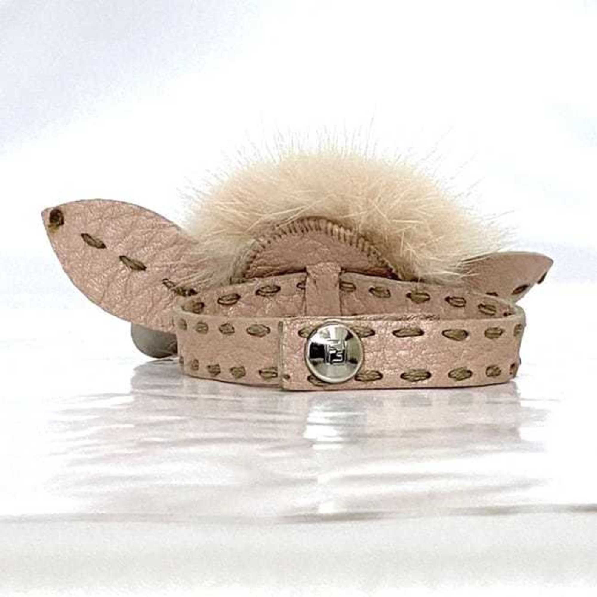 Fendi Fendi bracelet ec-22714 pink Selleria leather fur FENDI fluffy flower motif ladies Size ONE SIZE - 3 Thumbnail