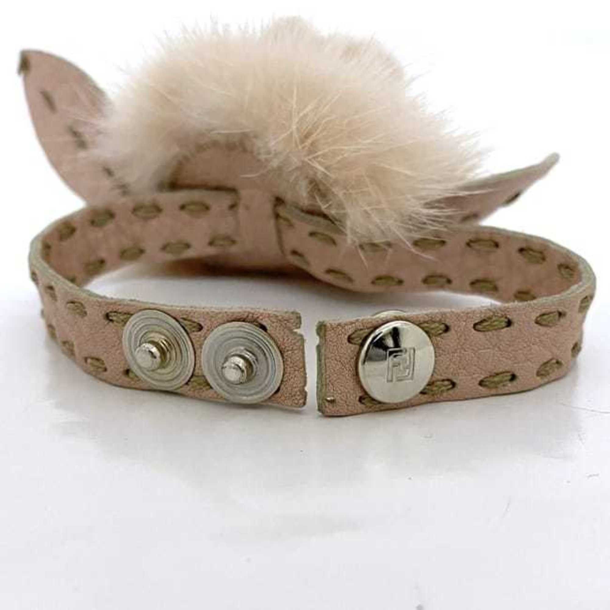 Fendi Fendi bracelet ec-22714 pink Selleria leather fur FENDI fluffy flower motif ladies Size ONE SIZE - 10 Thumbnail