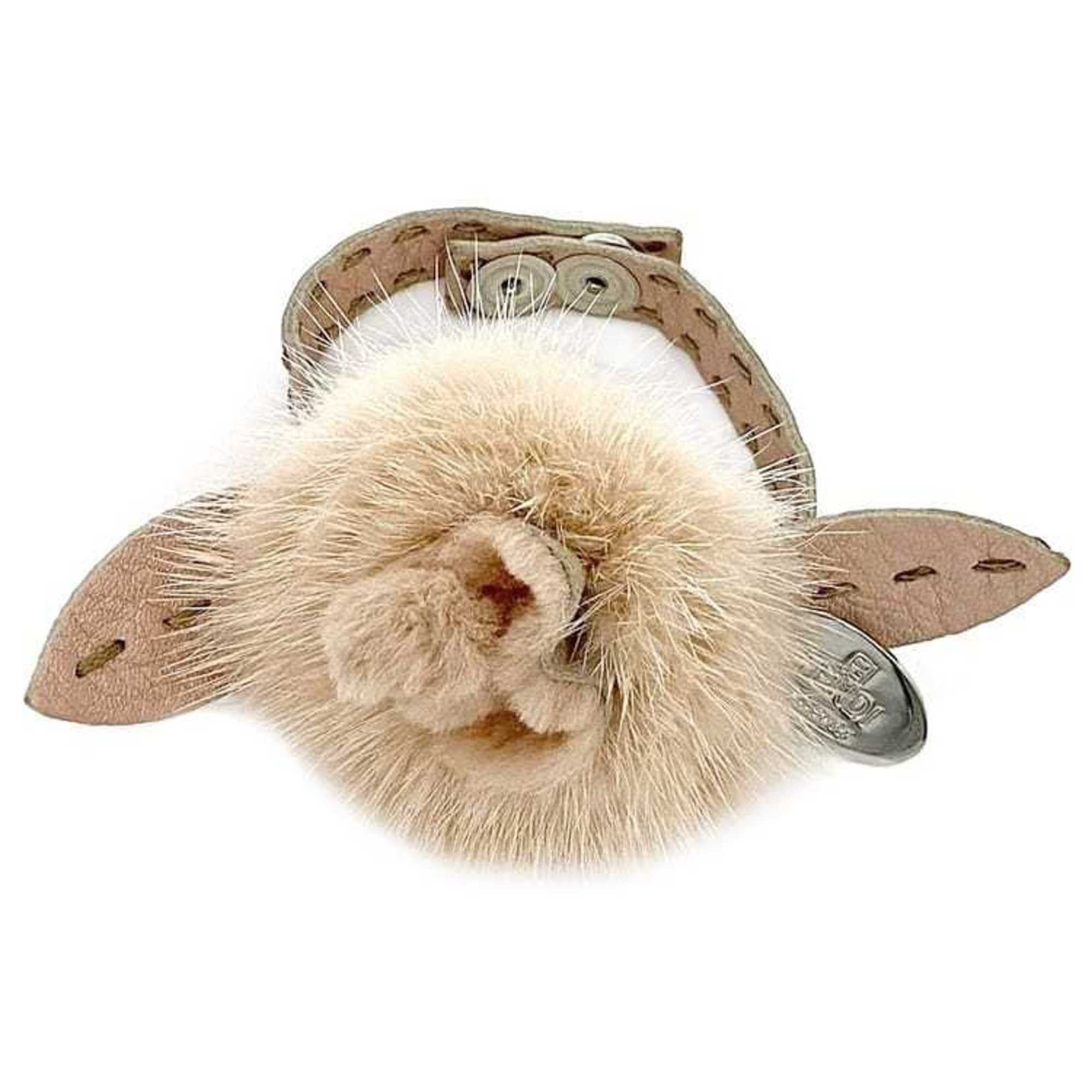 Fendi Fendi bracelet ec-22714 pink Selleria leather fur FENDI fluffy flower motif ladies Size ONE SIZE - 2 Thumbnail