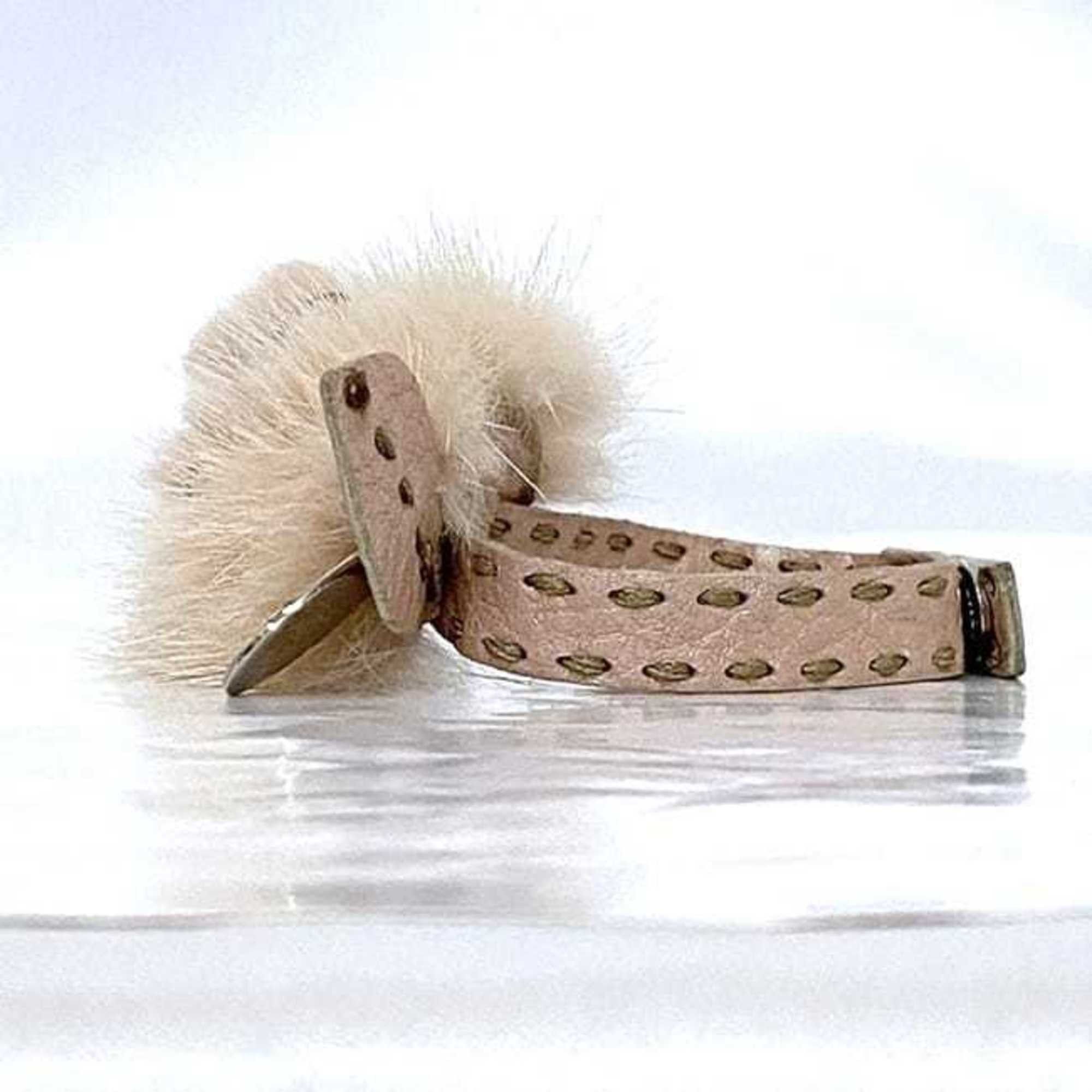 Fendi Fendi bracelet ec-22714 pink Selleria leather fur FENDI fluffy flower motif ladies Size ONE SIZE - 4 Thumbnail