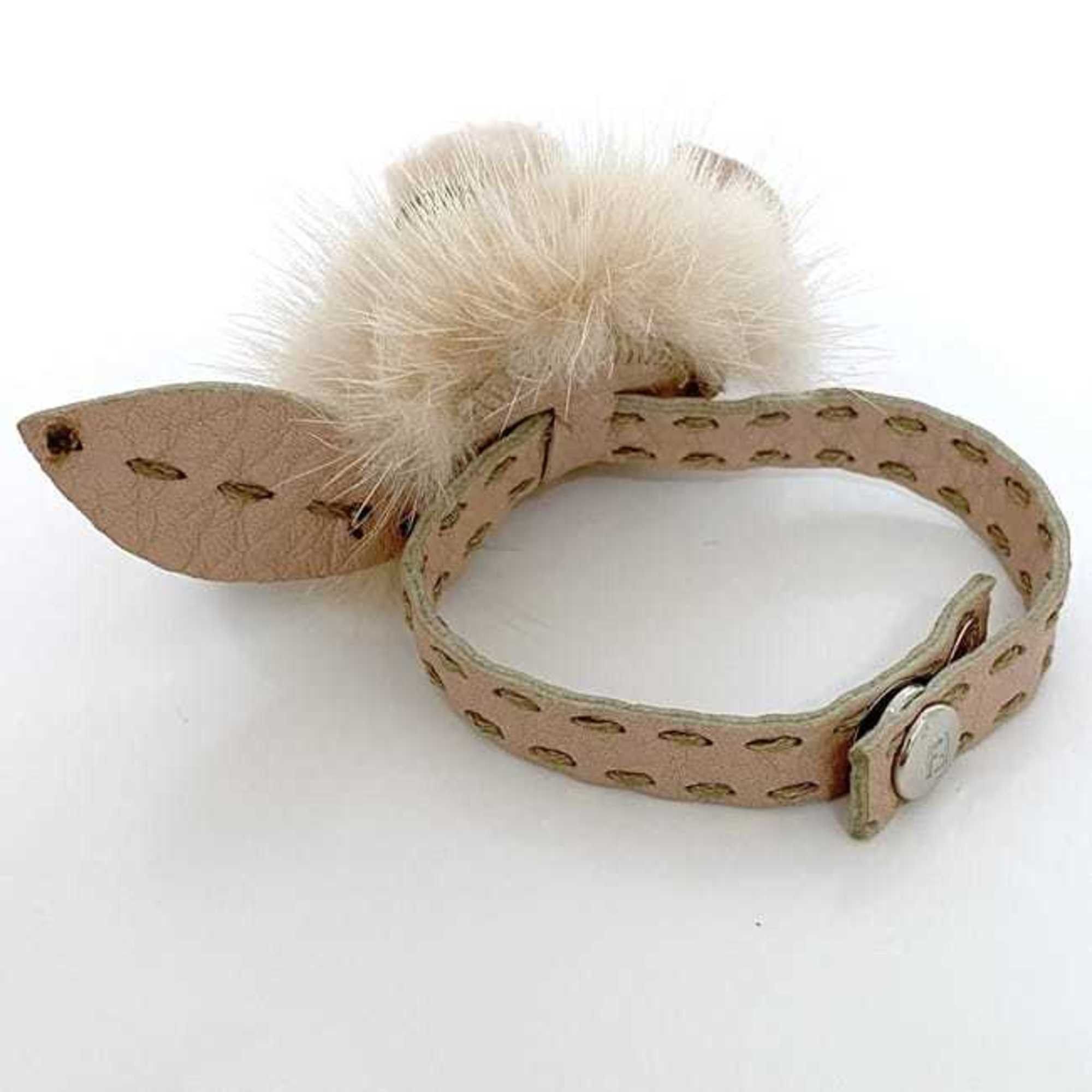 Fendi Fendi bracelet ec-22714 pink Selleria leather fur FENDI fluffy flower motif ladies Size ONE SIZE - 9 Thumbnail