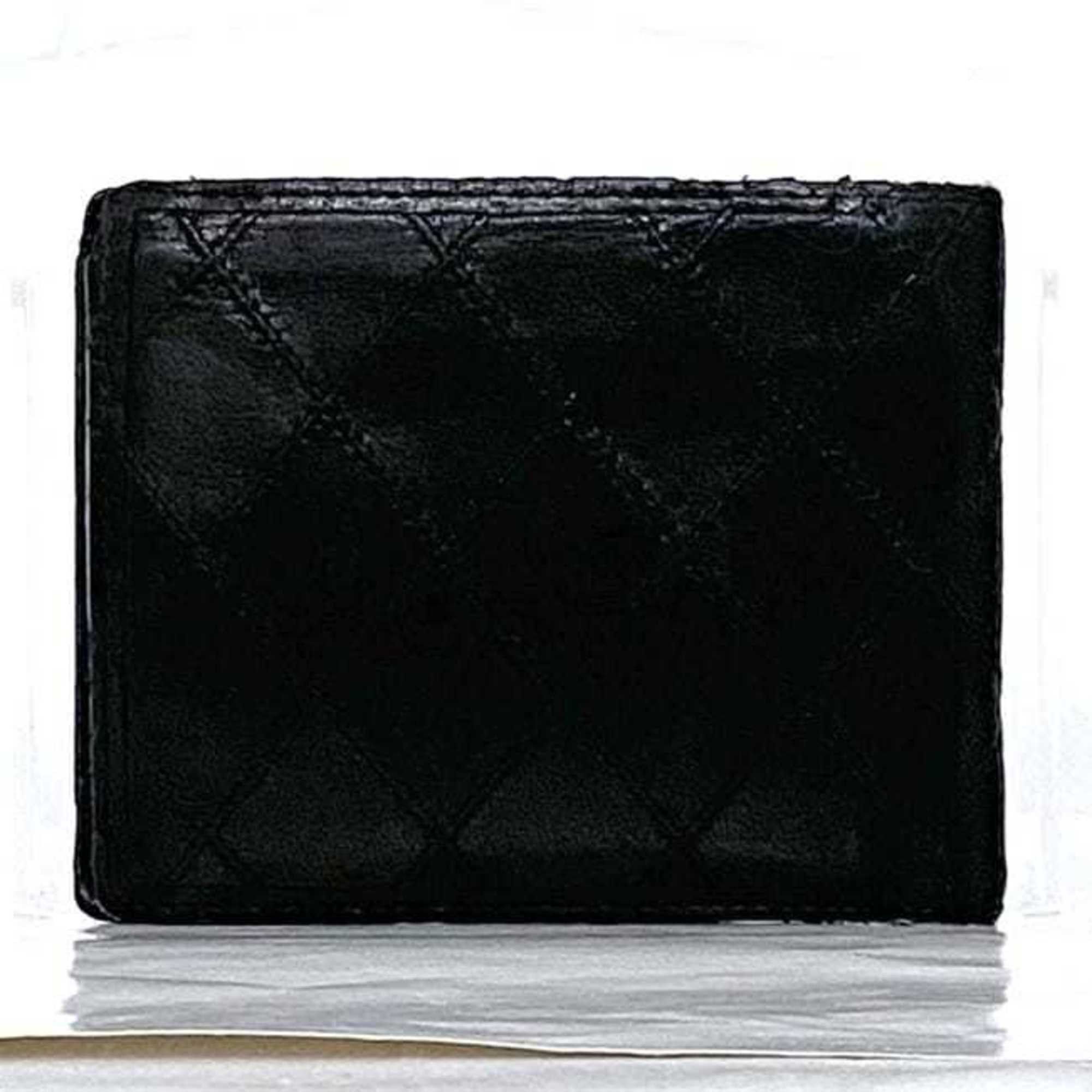 Chanel Chanel Bi-fold Wallet ec-22611 Black Bicolor Billfold Leather CHANEL Folding Coco Mark Quilting Compact Mini Size ONE SIZE - 3 Thumbnail