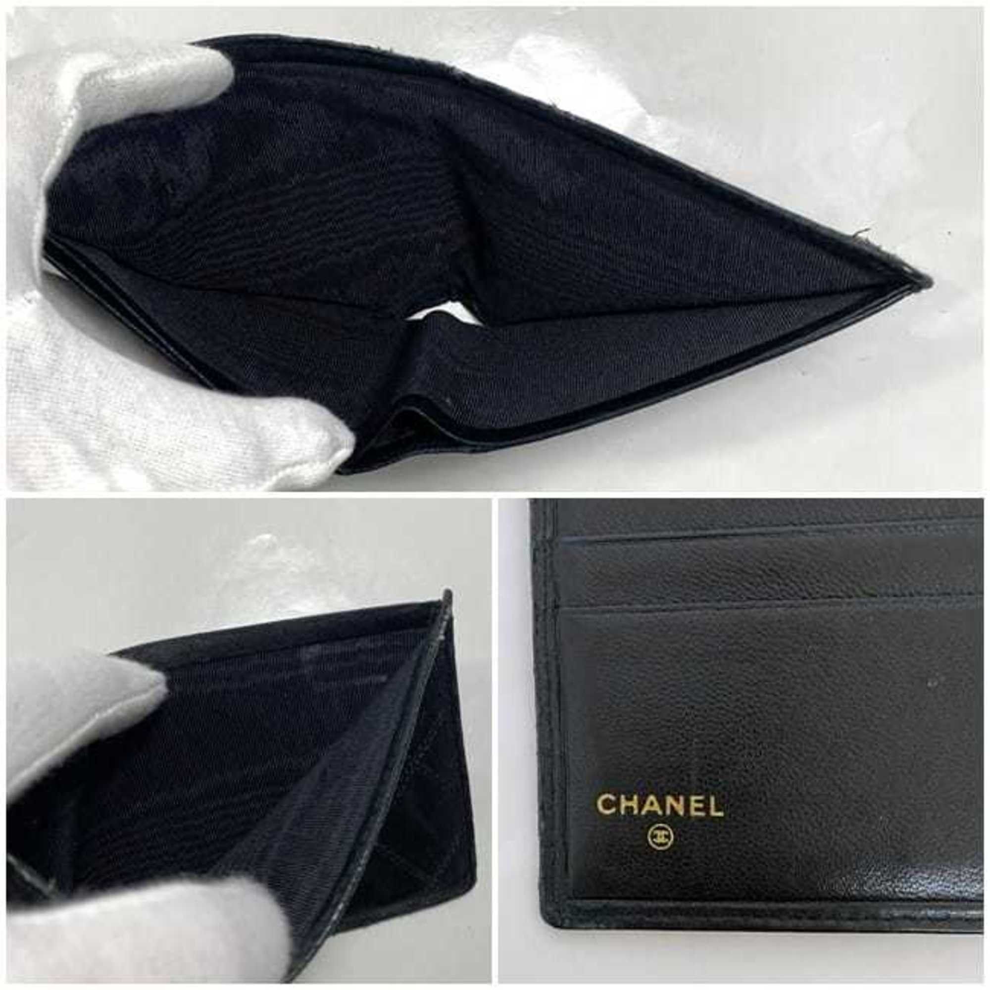 Chanel Chanel Bi-fold Wallet ec-22611 Black Bicolor Billfold Leather CHANEL Folding Coco Mark Quilting Compact Mini Size ONE SIZE - 11 Thumbnail