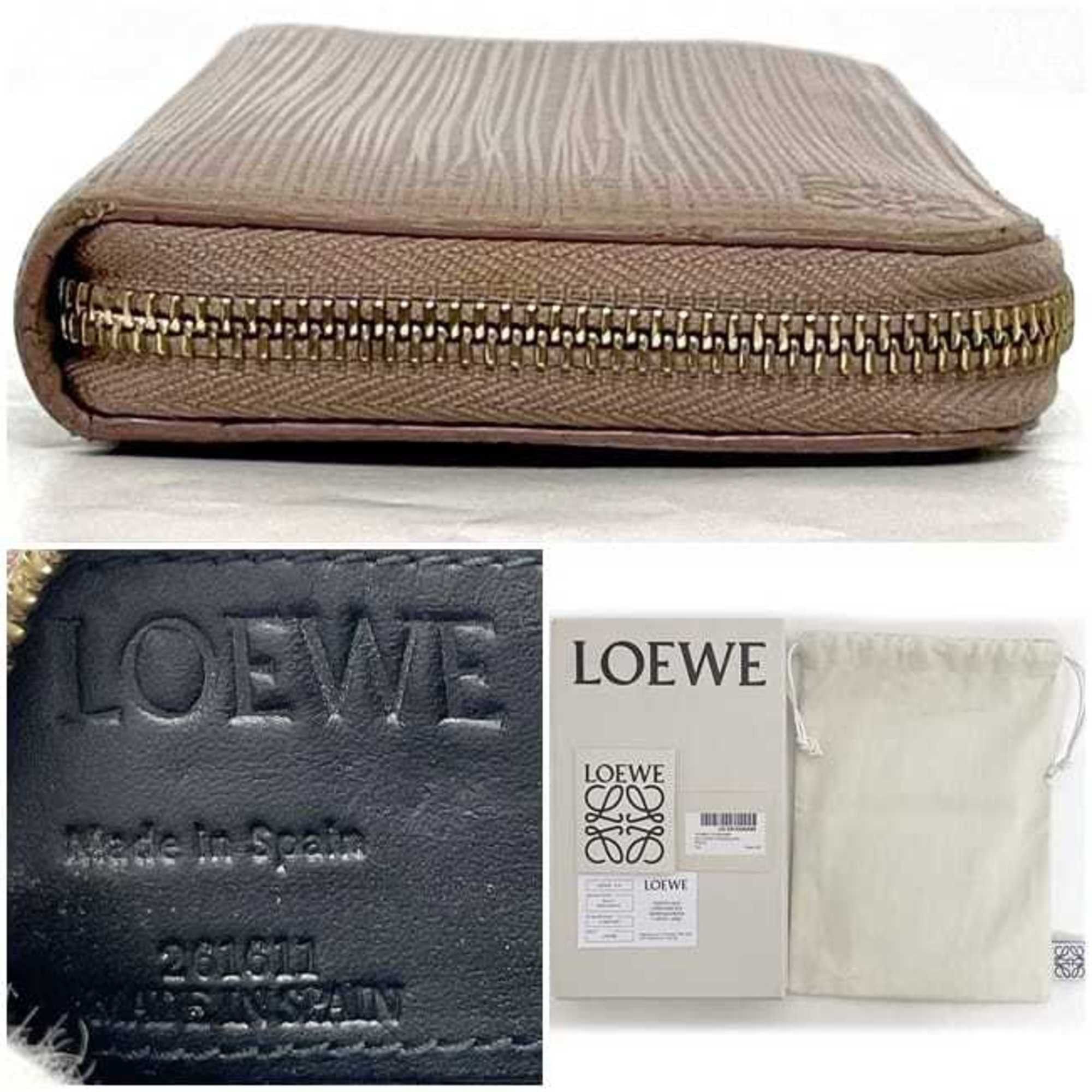 Loewe LOEWE Round Long Wallet ec-22775 Pink Linen Anagram 101N88.F13 Leather 261611 Women's Size ONE SIZE - 6 Thumbnail