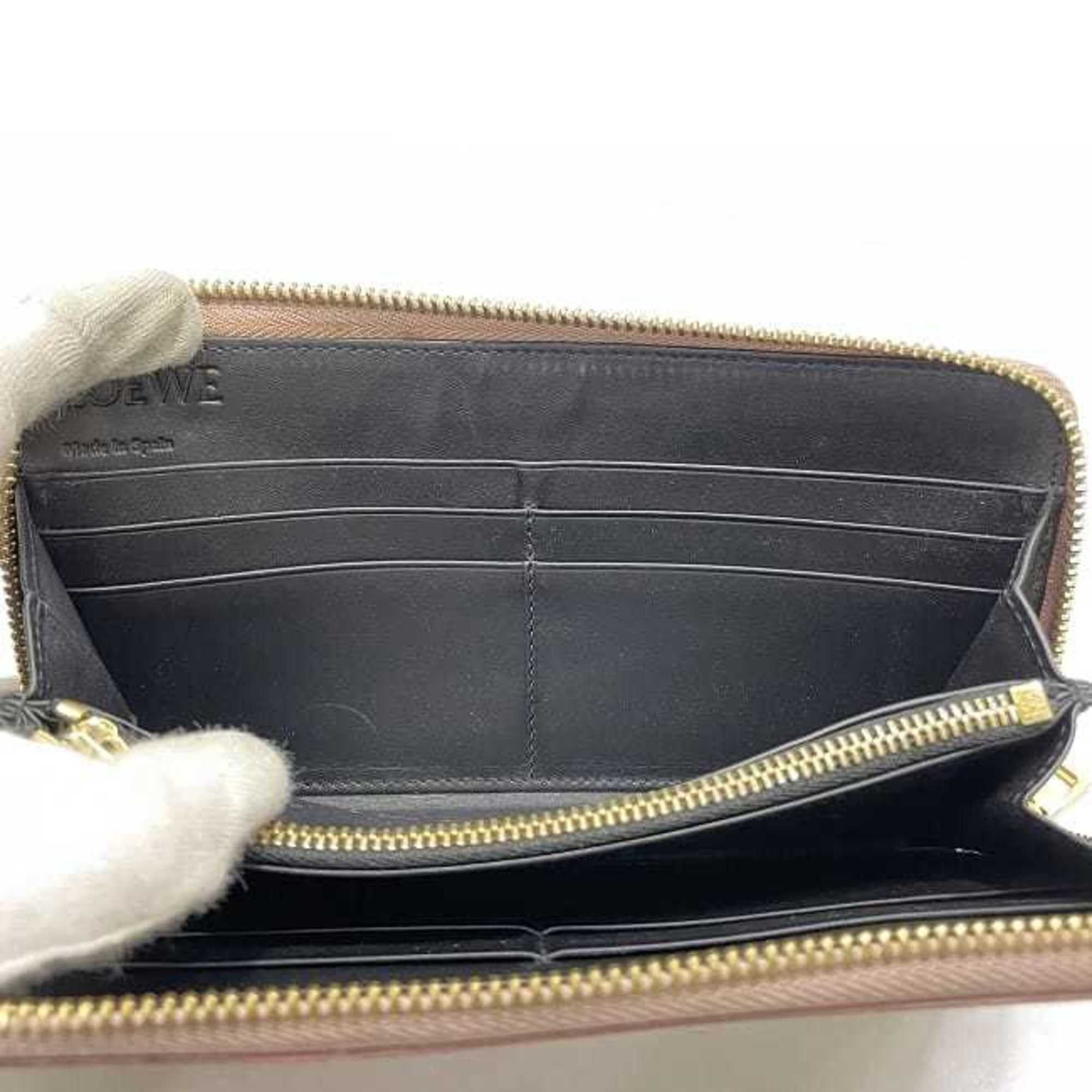 Loewe LOEWE Round Long Wallet ec-22775 Pink Linen Anagram 101N88.F13 Leather 261611 Women's Size ONE SIZE - 4 Thumbnail