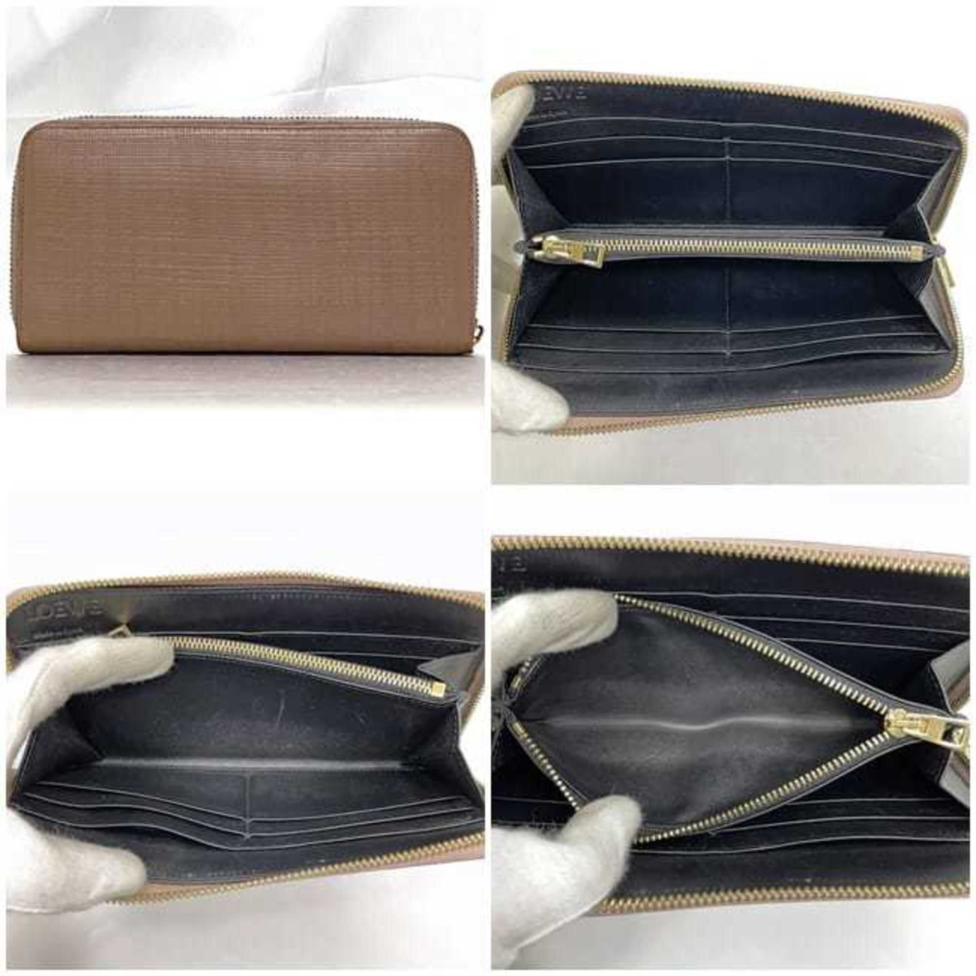 Loewe LOEWE Round Long Wallet ec-22775 Pink Linen Anagram 101N88.F13 Leather 261611 Women's Size ONE SIZE - 3 Thumbnail