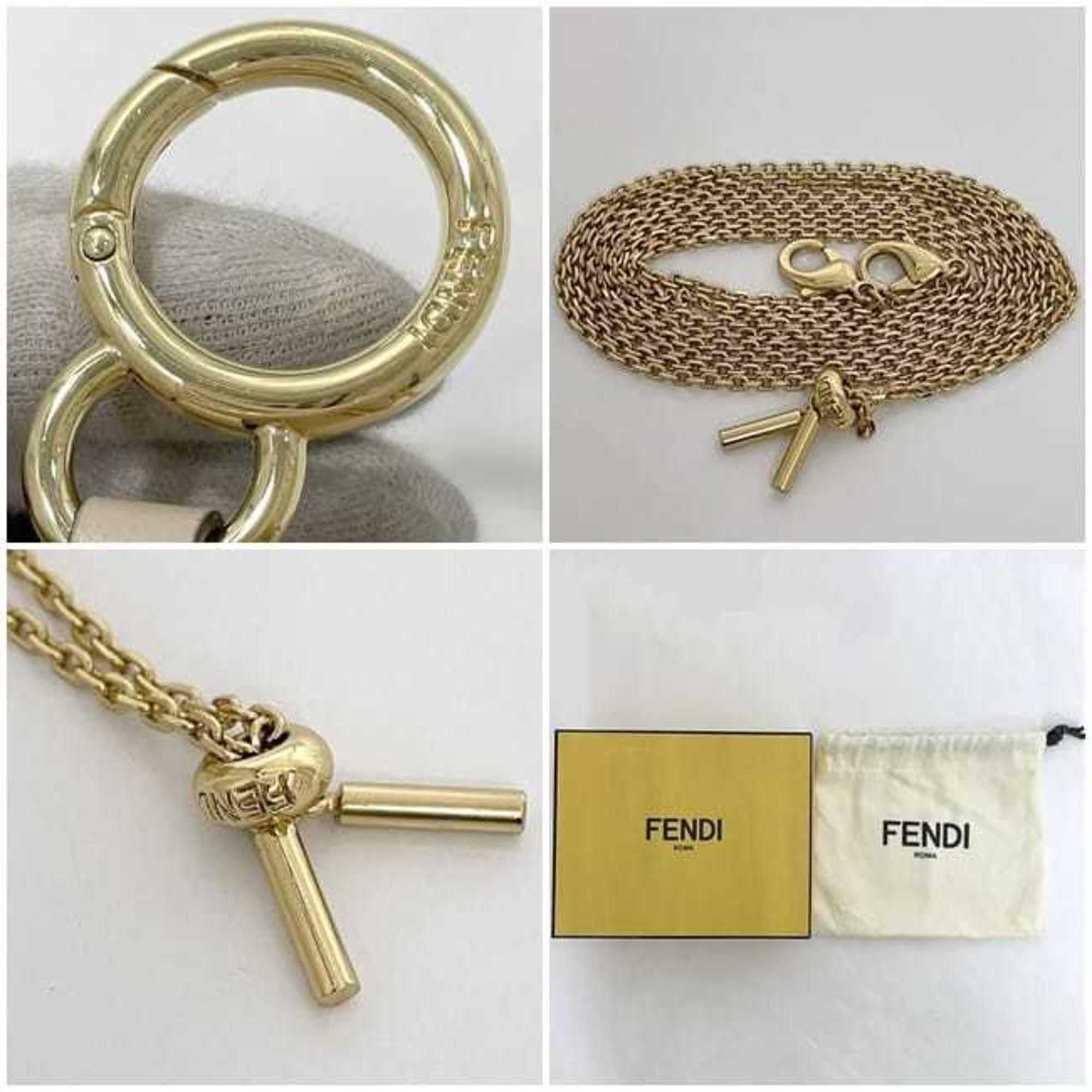Fendi Fendi Charm First Nano f-22748 Beige Gold 7AS051 Mini Leather ABVE 228 1835 FENDI Pouch Bag Key Holder Chain Crossbody Size ONE SIZE - 11 Thumbnail