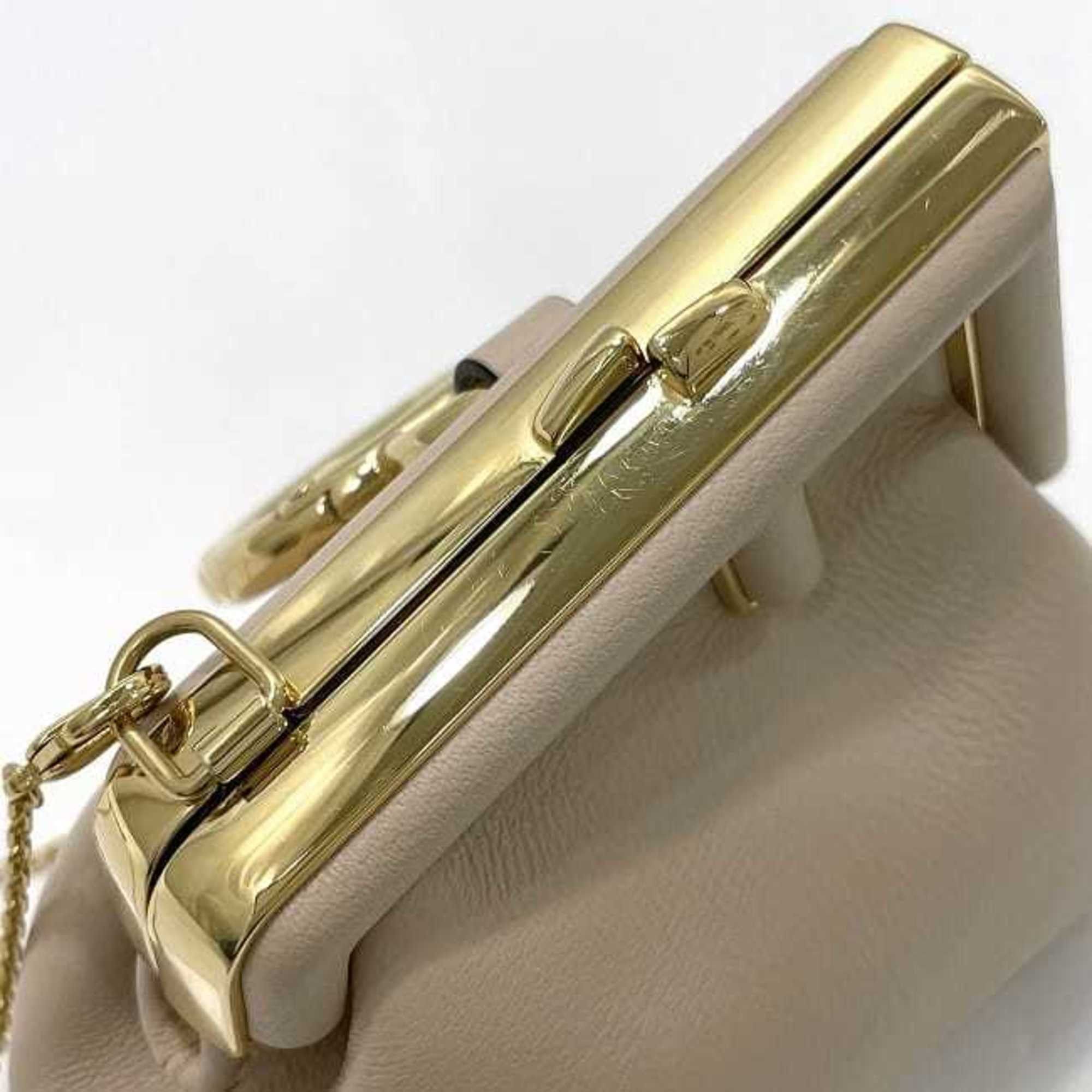 Fendi Fendi Charm First Nano f-22748 Beige Gold 7AS051 Mini Leather ABVE 228 1835 FENDI Pouch Bag Key Holder Chain Crossbody Size ONE SIZE - 8 Thumbnail