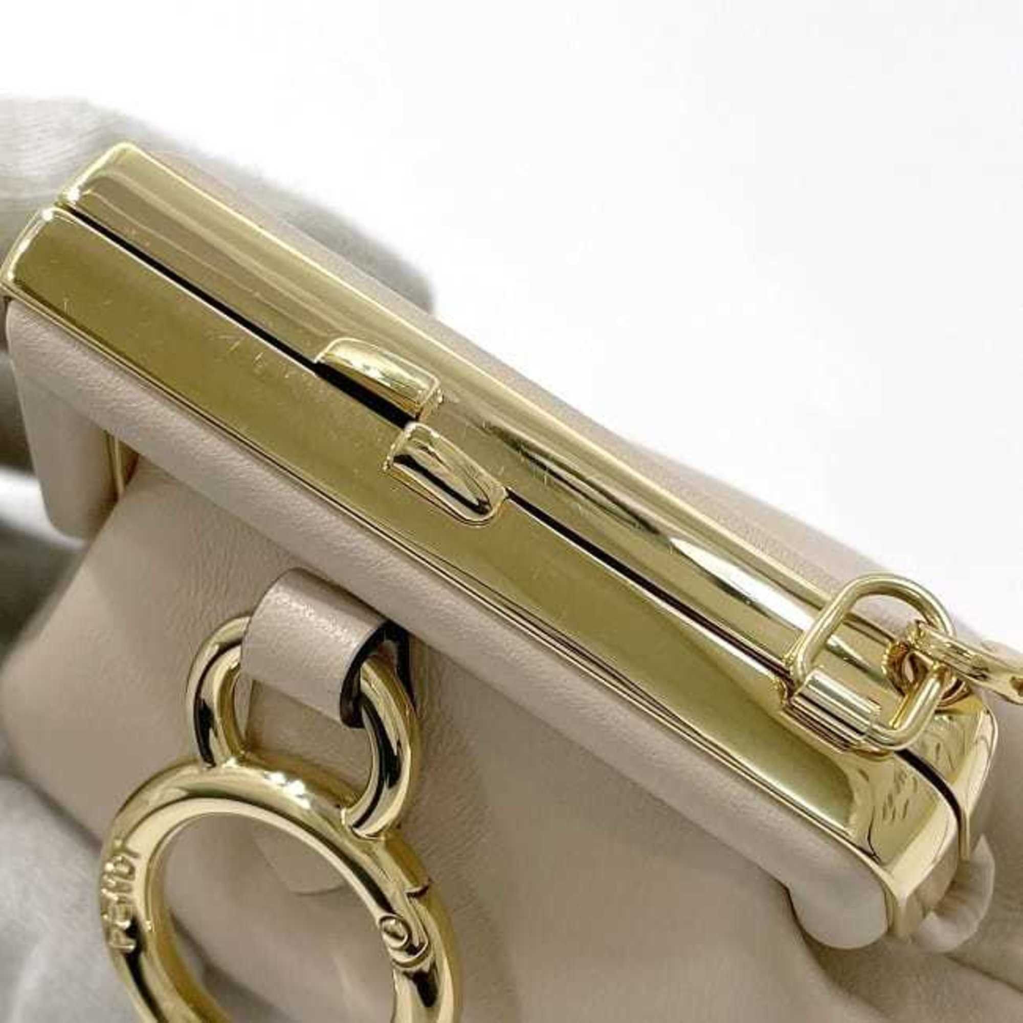 Fendi Fendi Charm First Nano f-22748 Beige Gold 7AS051 Mini Leather ABVE 228 1835 FENDI Pouch Bag Key Holder Chain Crossbody Size ONE SIZE - 9 Thumbnail