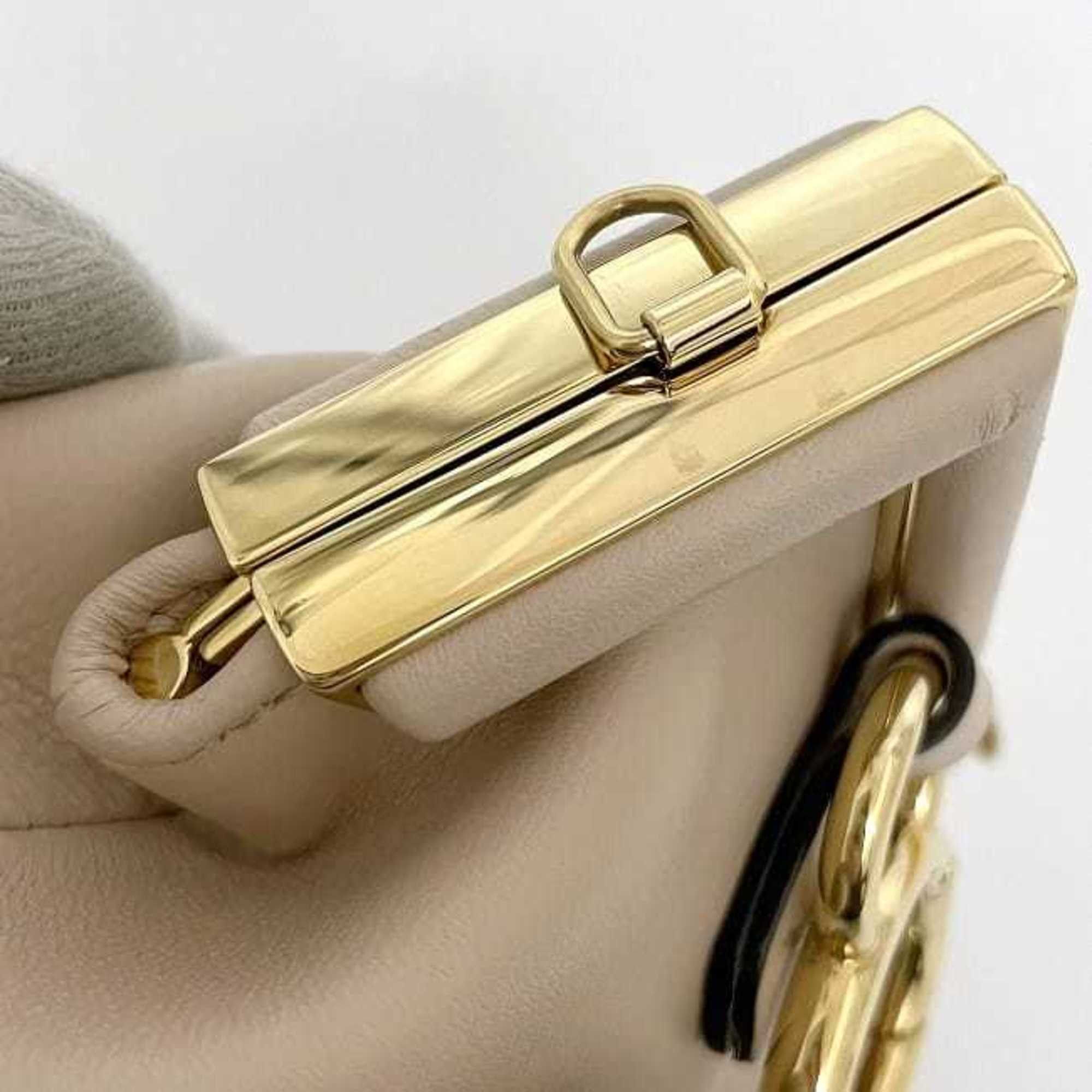 Fendi Fendi Charm First Nano f-22748 Beige Gold 7AS051 Mini Leather ABVE 228 1835 FENDI Pouch Bag Key Holder Chain Crossbody Size ONE SIZE - 10 Thumbnail
