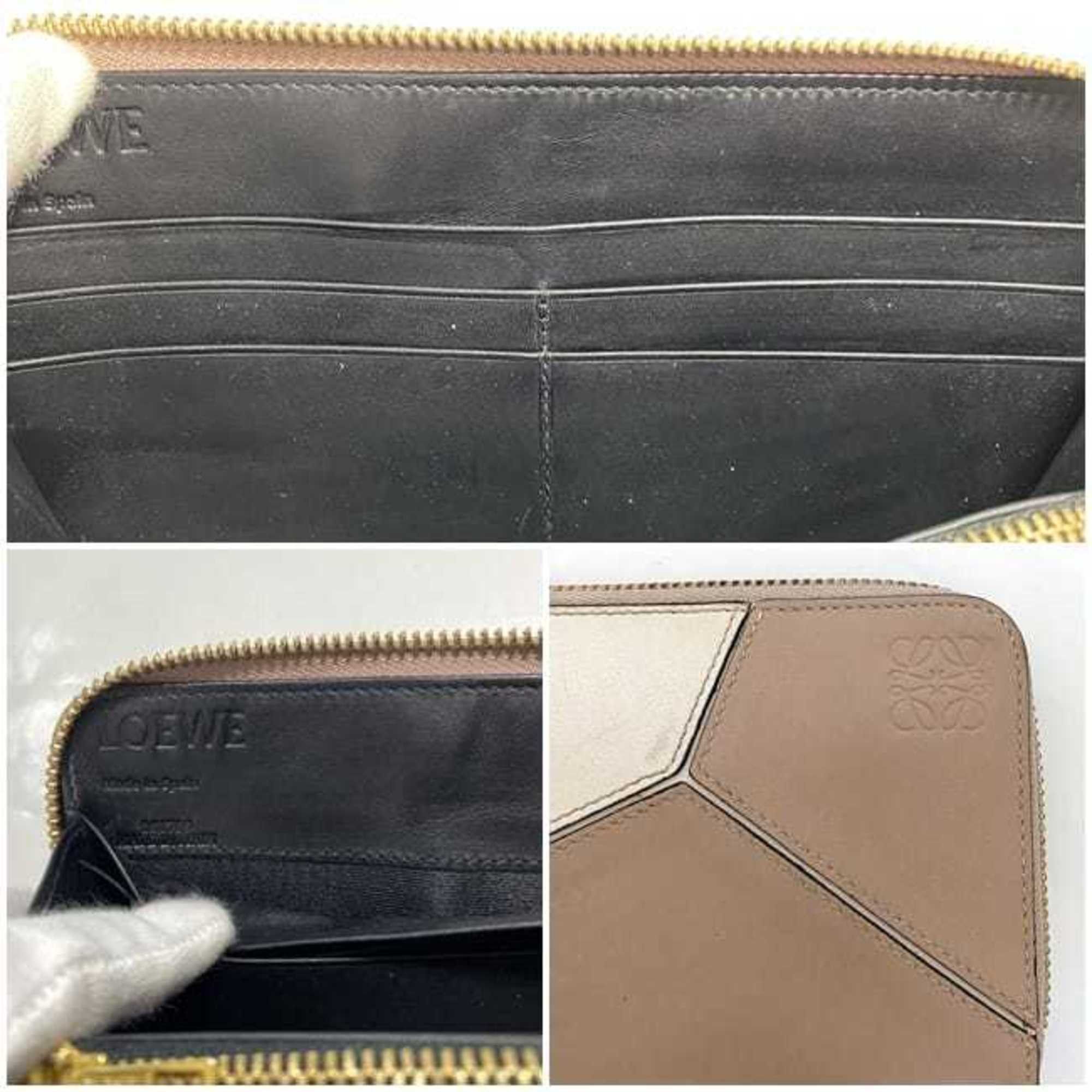 Loewe LOEWE Round Long Wallet ec-22656 Pink Beige White Puzzle 122N30DF13 Leather 261709 Women's Size ONE SIZE - 11 Thumbnail