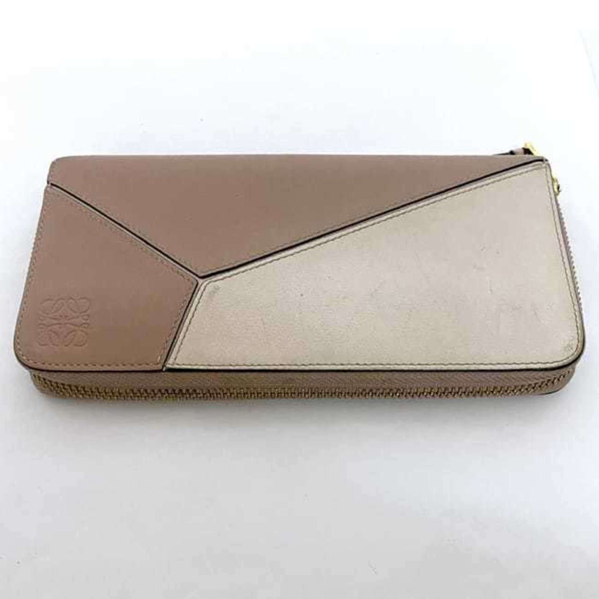 Loewe LOEWE Round Long Wallet ec-22656 Pink Beige White Puzzle 122N30DF13 Leather 261709 Women's Size ONE SIZE - 9 Thumbnail