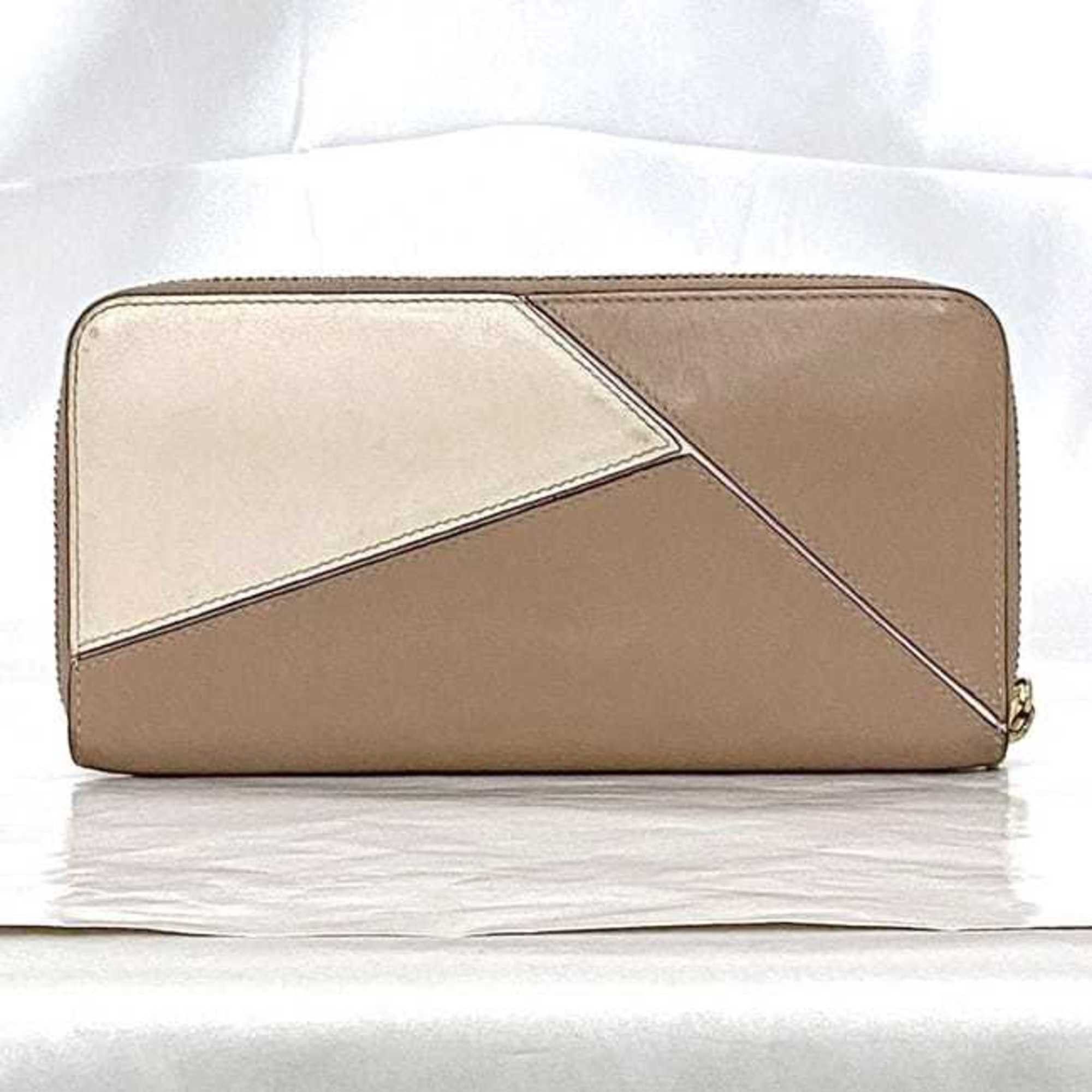 Loewe LOEWE Round Long Wallet ec-22656 Pink Beige White Puzzle 122N30DF13 Leather 261709 Women's Size ONE SIZE - 3 Thumbnail