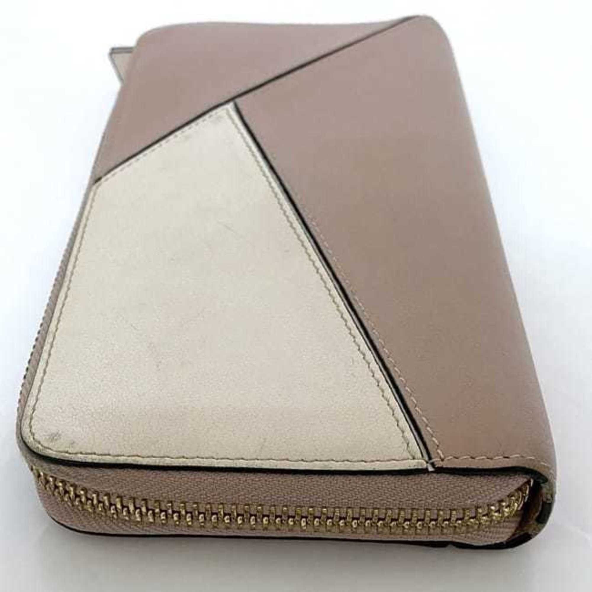 Loewe LOEWE Round Long Wallet ec-22656 Pink Beige White Puzzle 122N30DF13 Leather 261709 Women's Size ONE SIZE - 8 Thumbnail